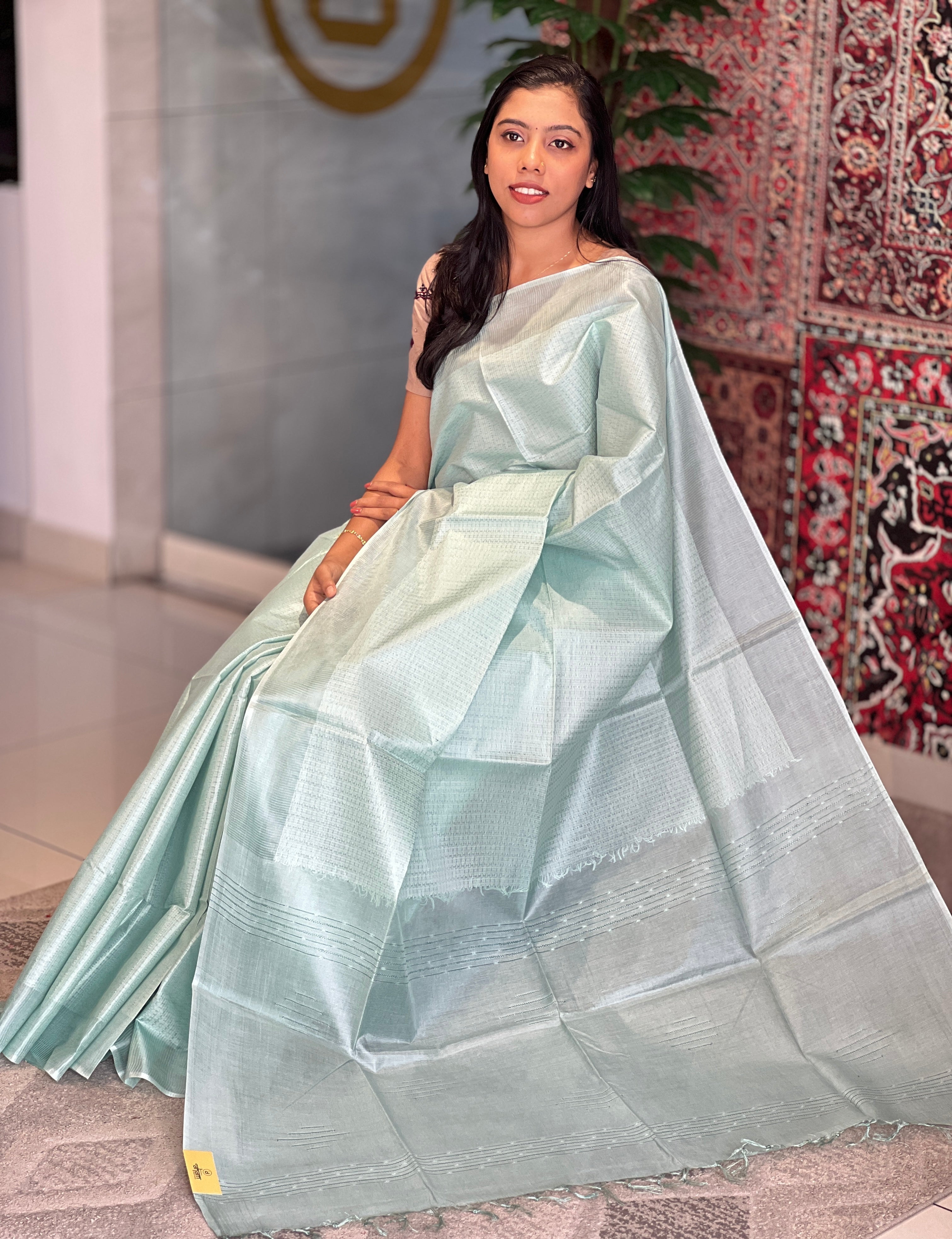 Thread Weaving Tussar Finish Saree | PNS114