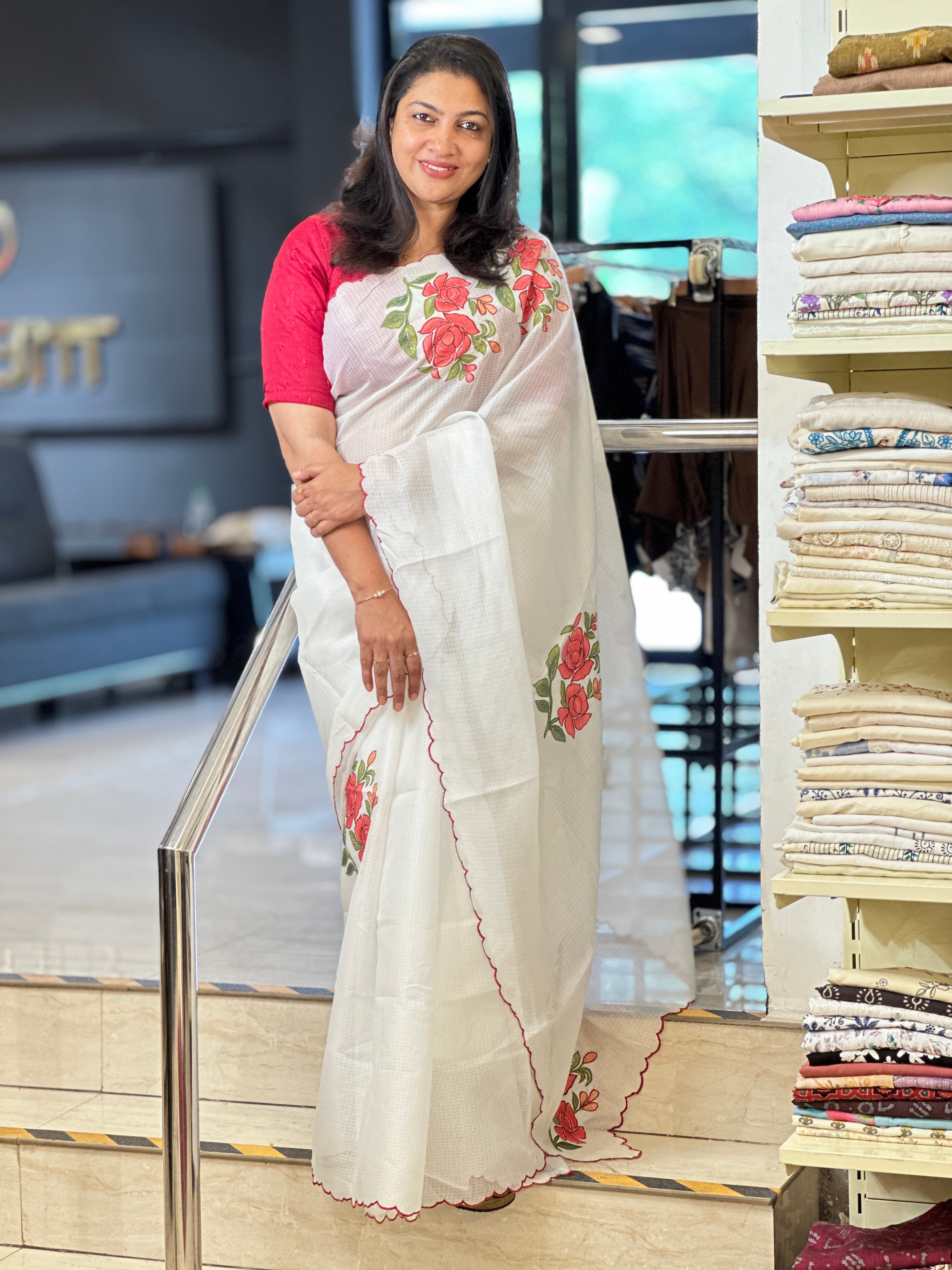 Floral Digital Printed Silky Kota Saree | HT307