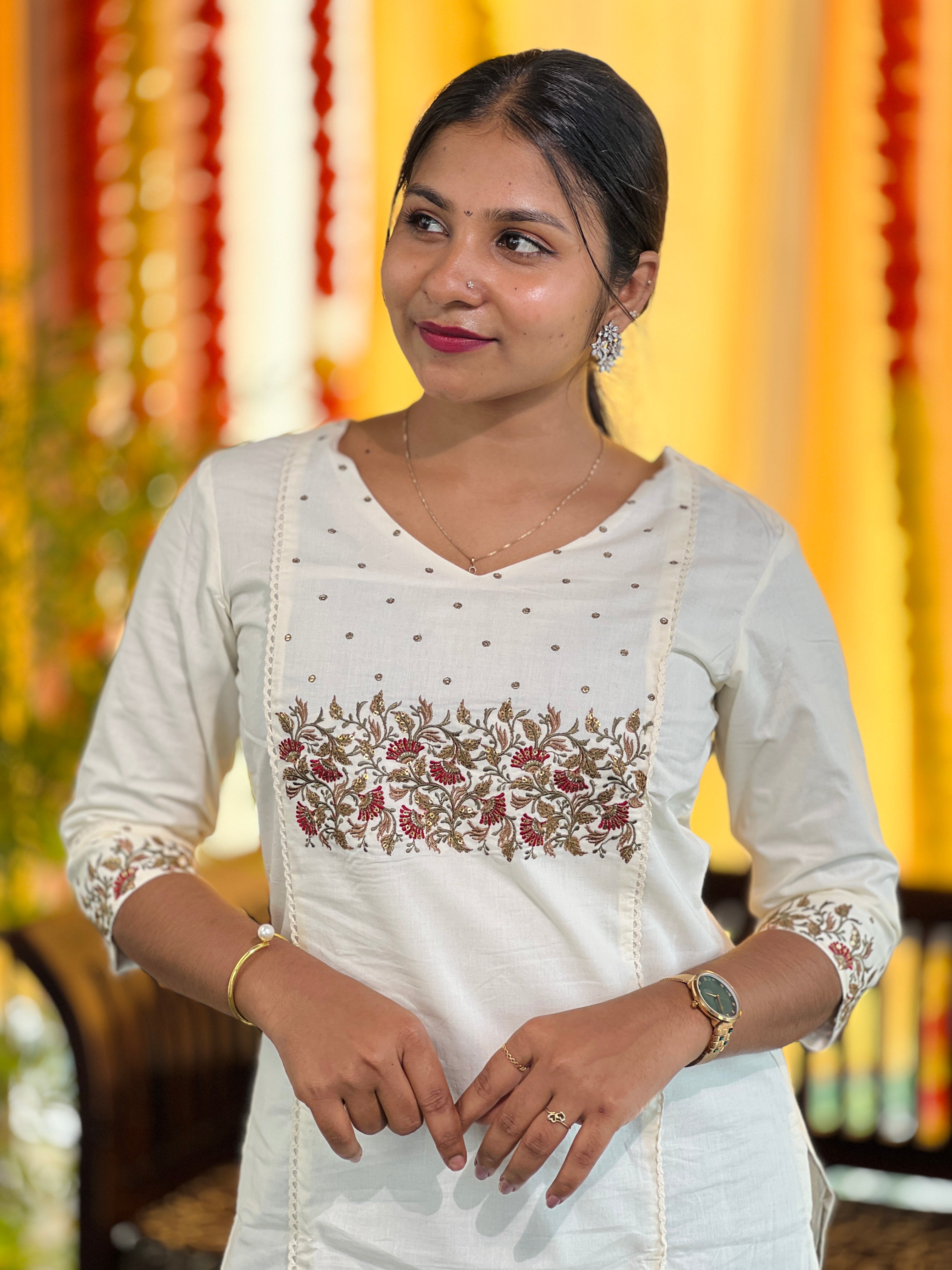 Machine Embroidered Cotton Kurta | TAL133