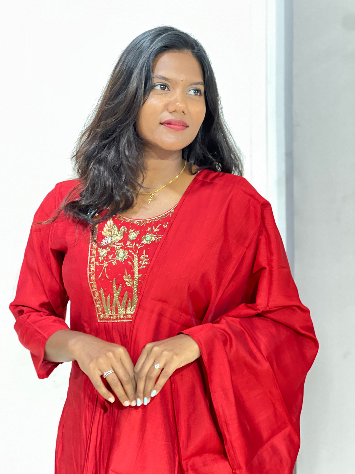 Hand Work Muslin Finish Kurta Set | SLM251