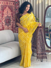 Printed Tussar Finish Saree | US214