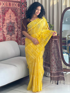 Printed Tussar Finish Saree | US214