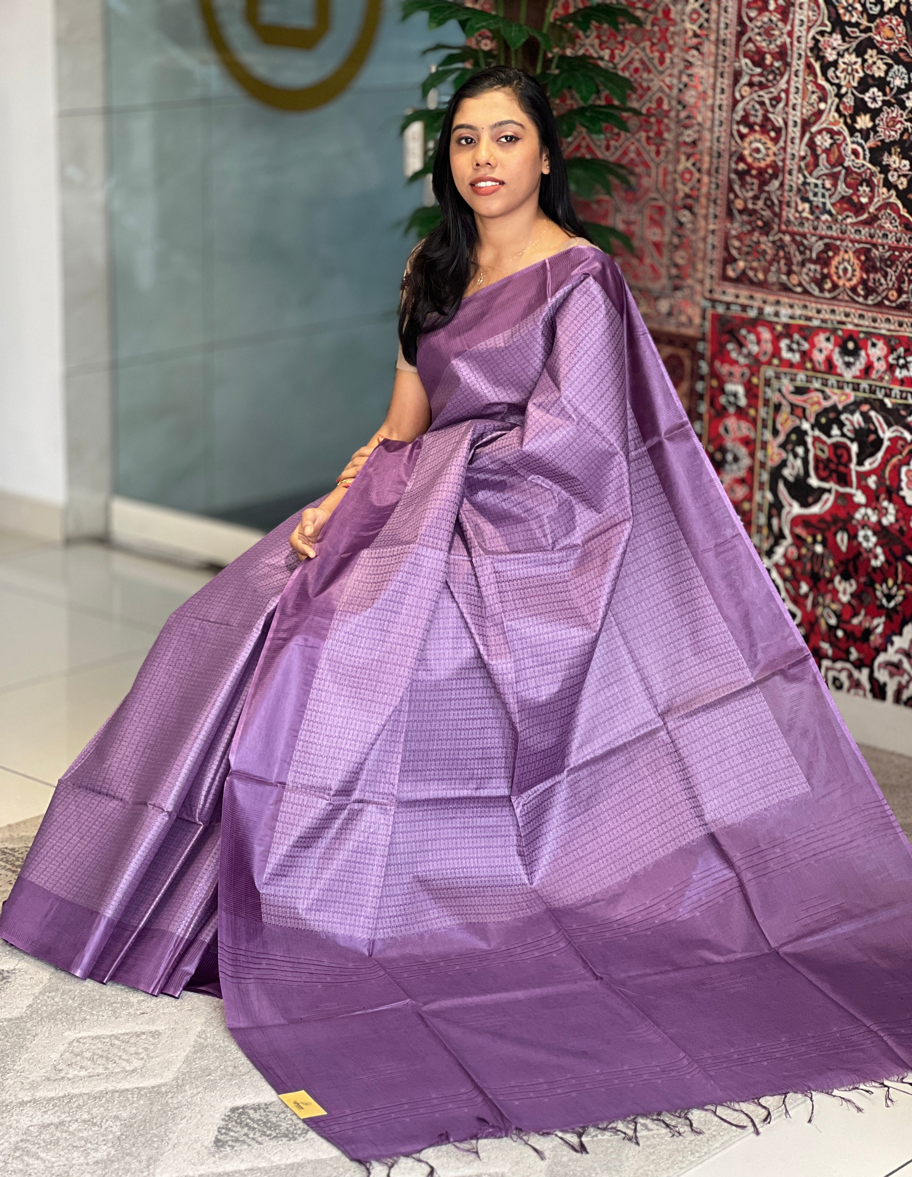 Thread Weaving Tussar Finish Saree | PNS112