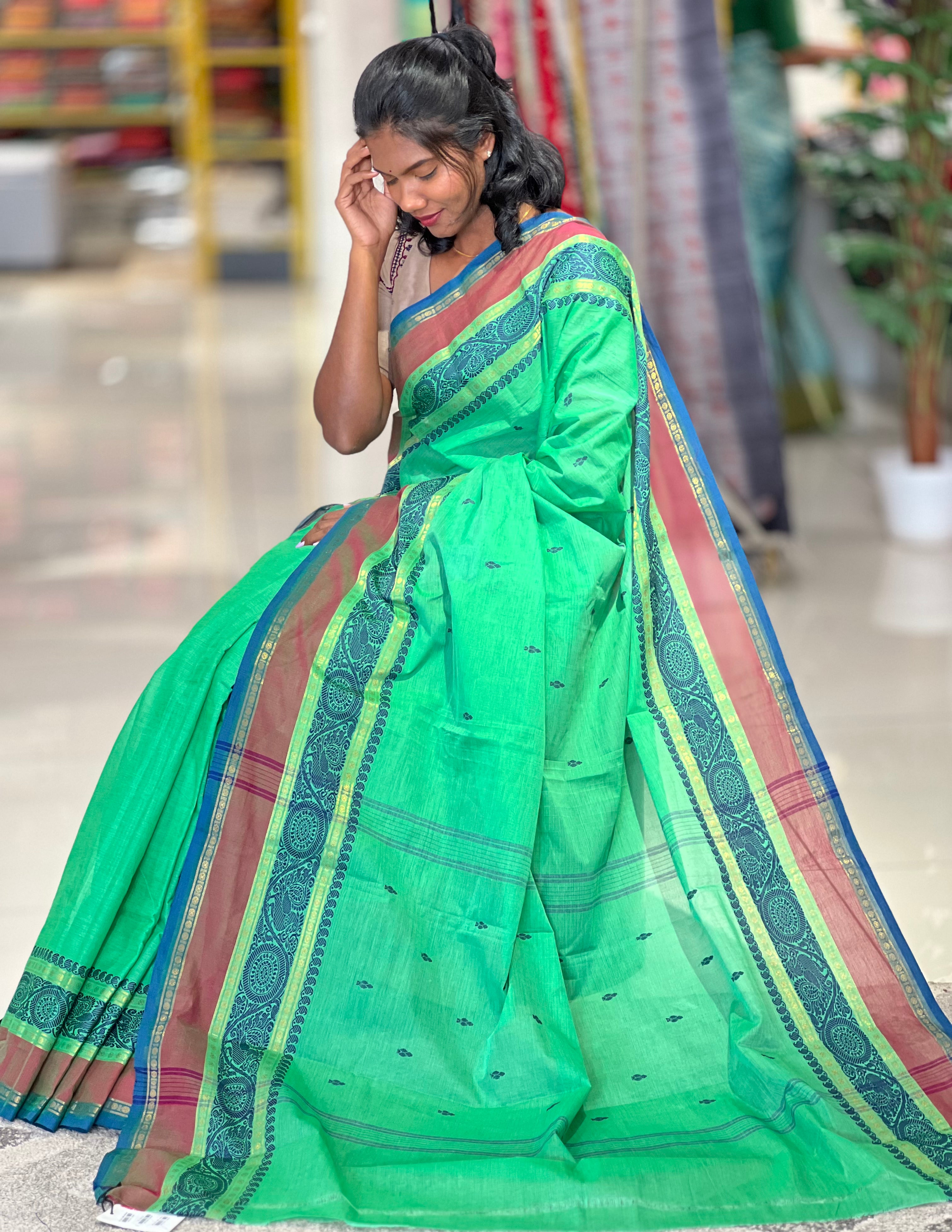 Thread Woven Kanchi Cotton Sarees | VR219