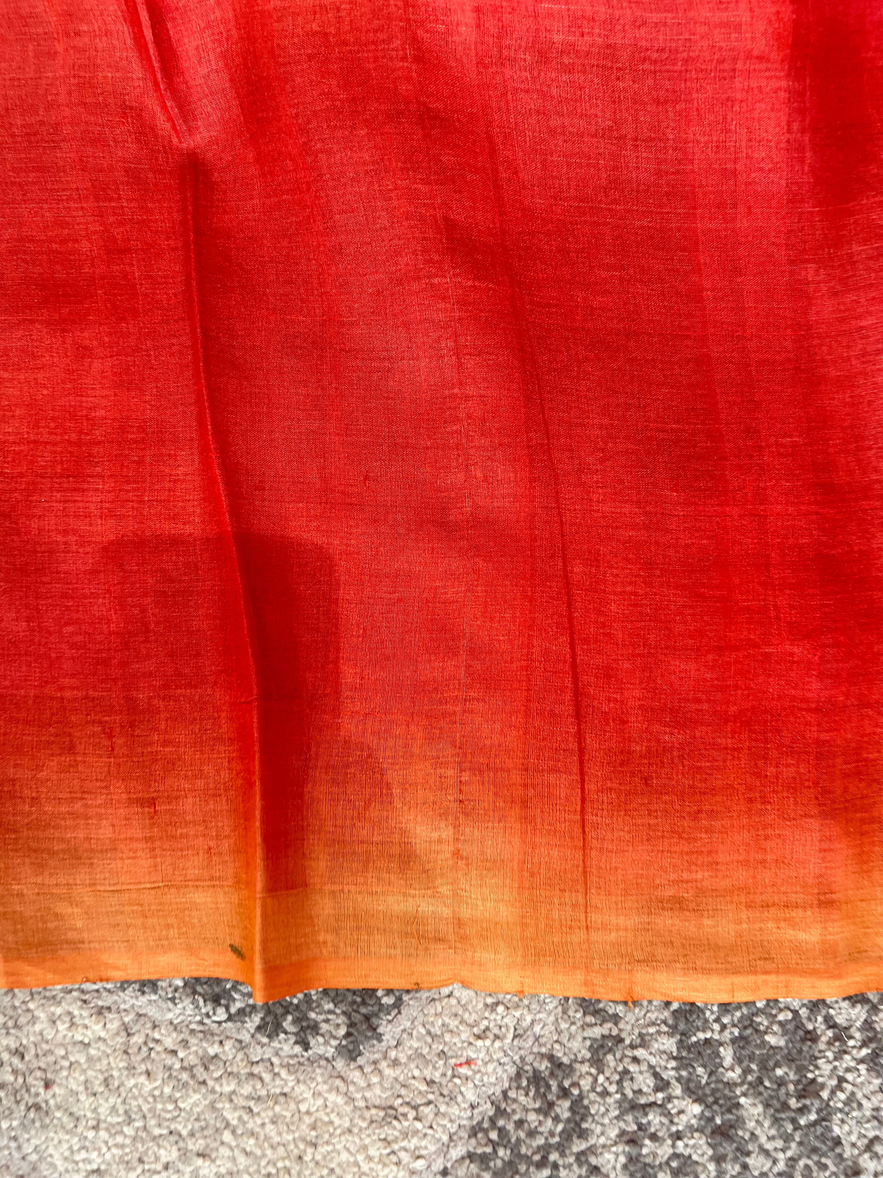 Floral Hand Painted Tussar Saree | SBS346