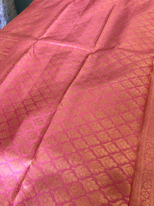 Onion Pink Shade Bridal Kanchipuram Saree | AKS111D