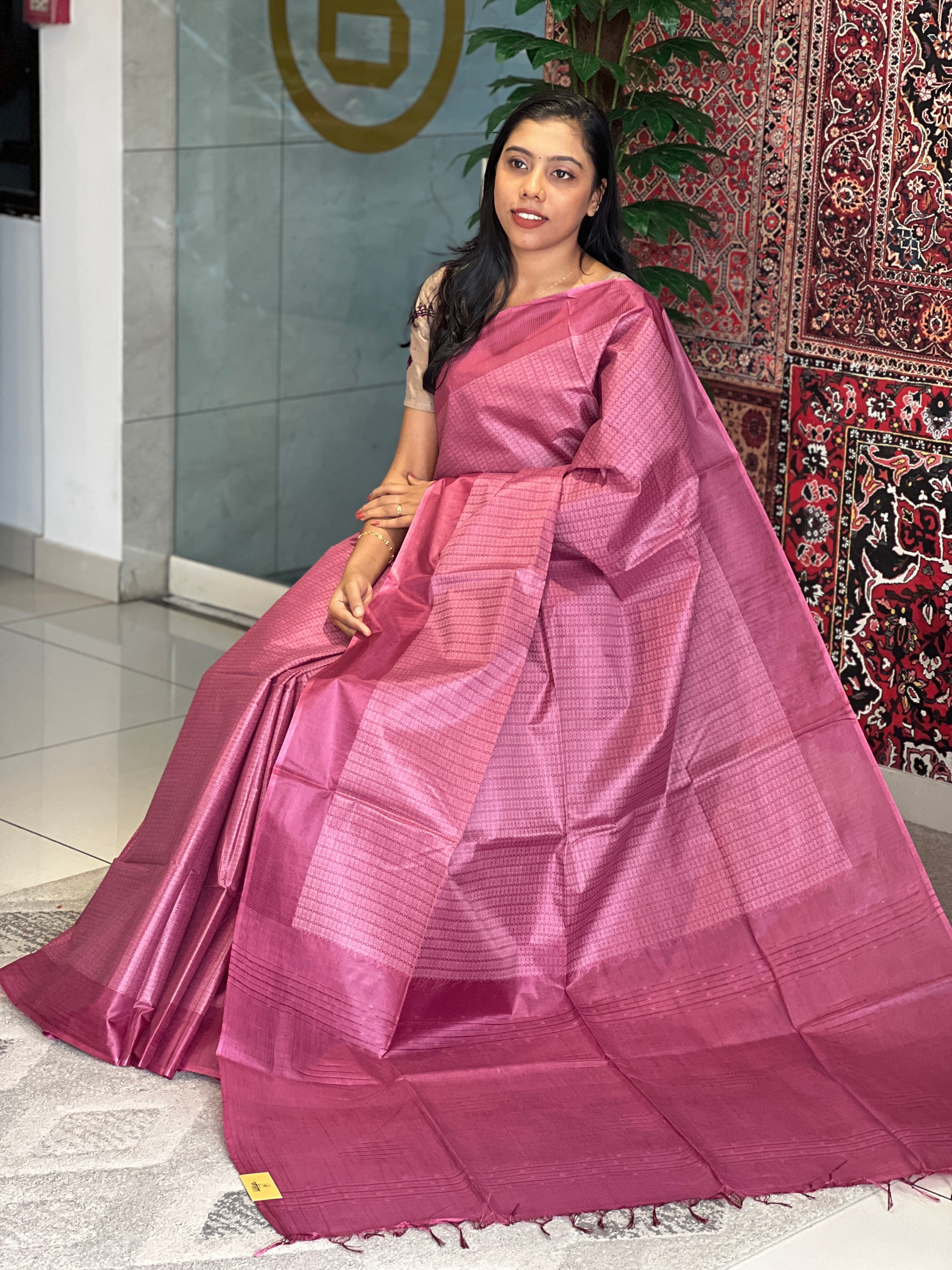 Thread Weaving Tussar Finish Saree | PNS111