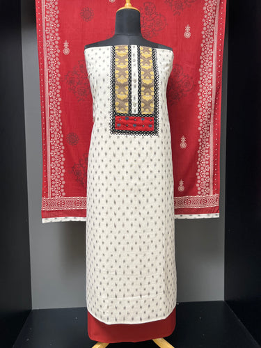 Ikat Inspired Printed Cotton Salwar Set | DE101