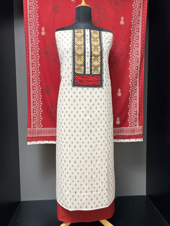 Ikat Inspired Printed Cotton Salwar Set | DE101