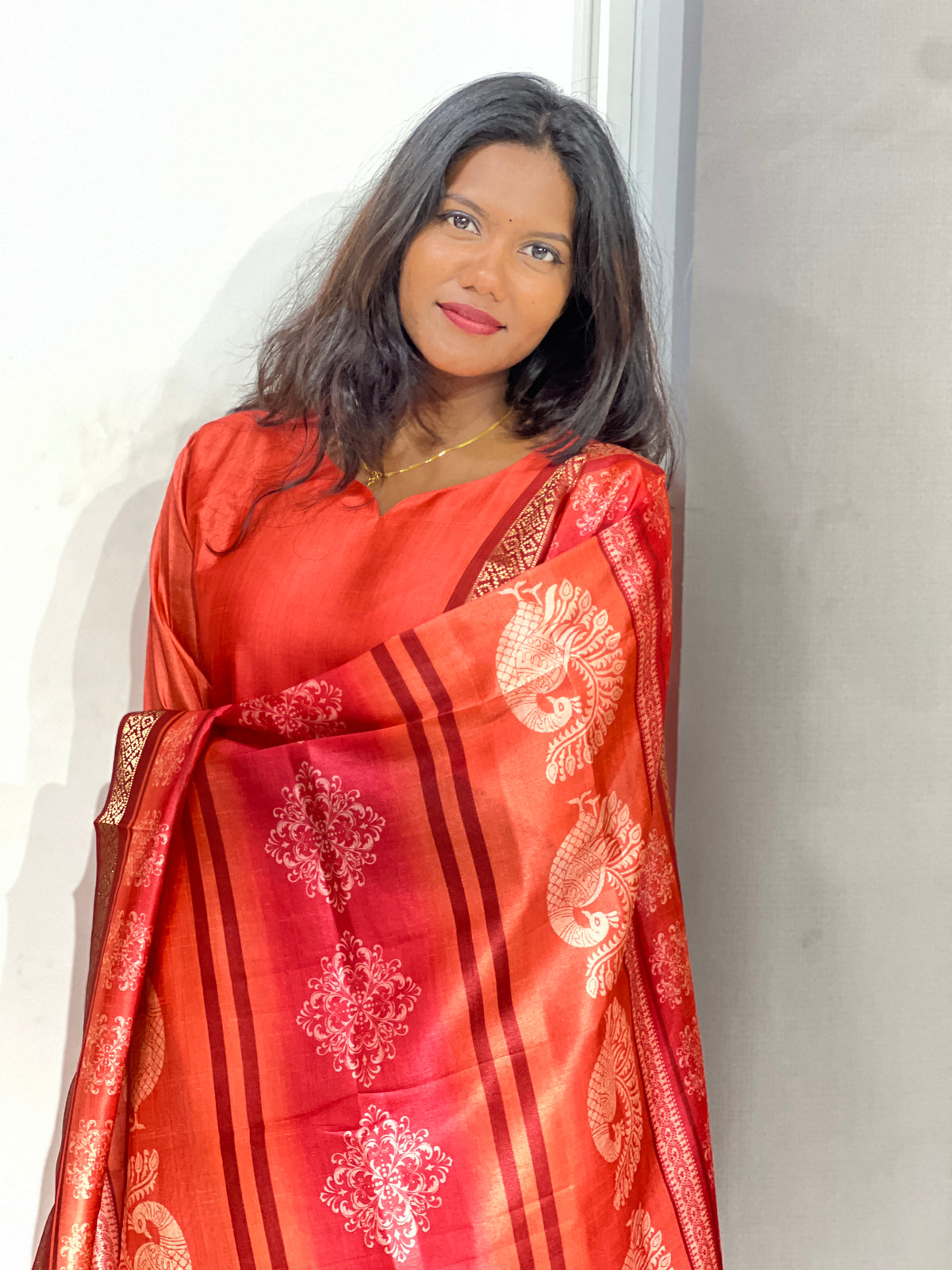 Multi Colour Digital Printed Tussar Kurta Set  | SLM224