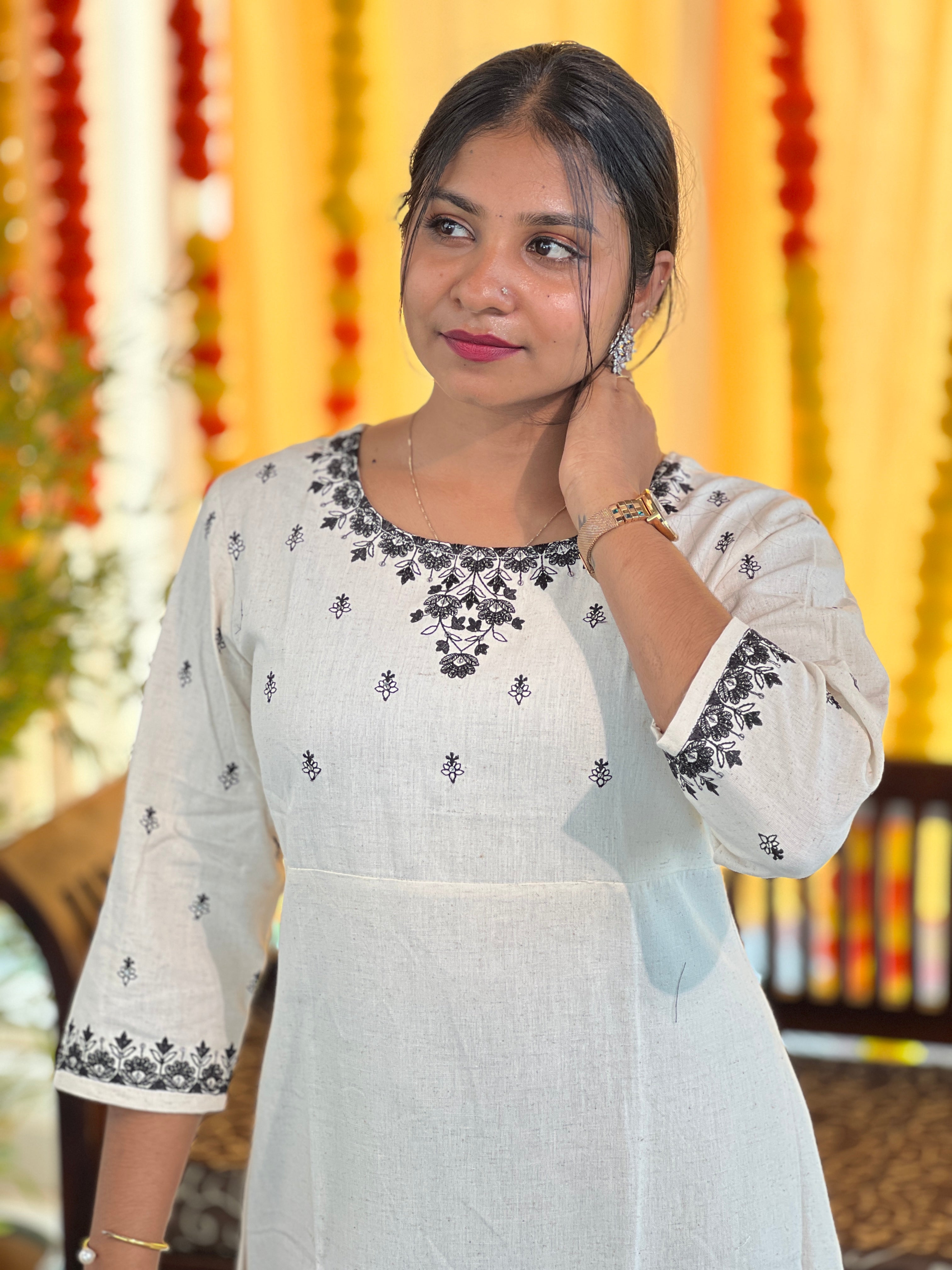 Machine Embroidered Cotton Kurta | TAL124