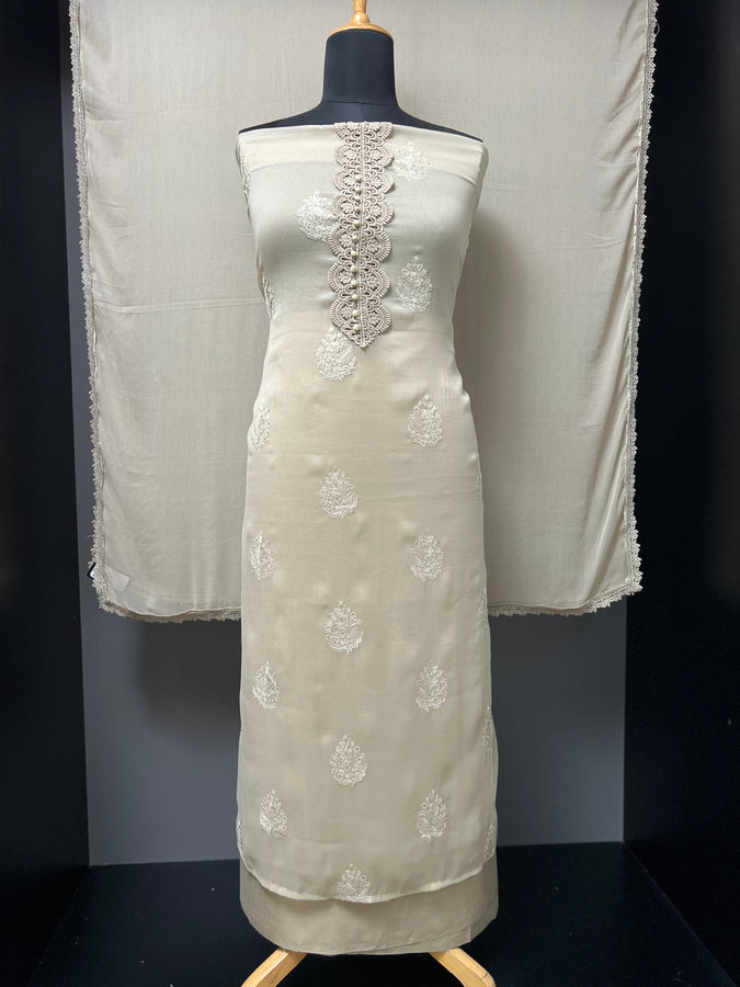 Embroidery With Lace Detailed Chiffon Salwar Set | SW2072