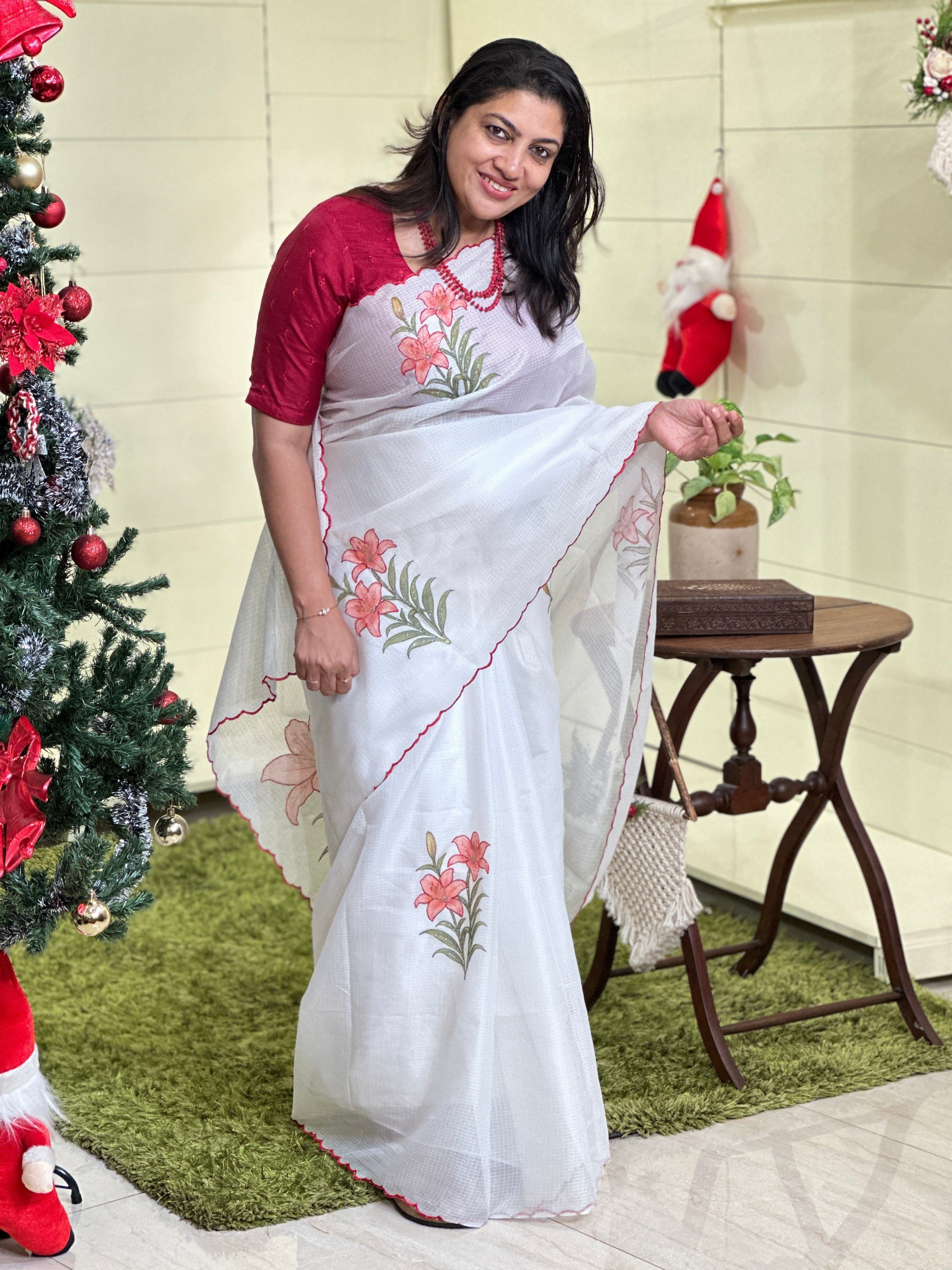 Floral Digital Printed Silky Kota Saree | HT306