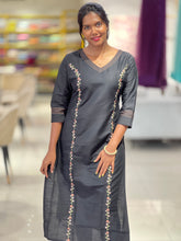 Machine Embroidery Semi Silk Kurta | TAL110