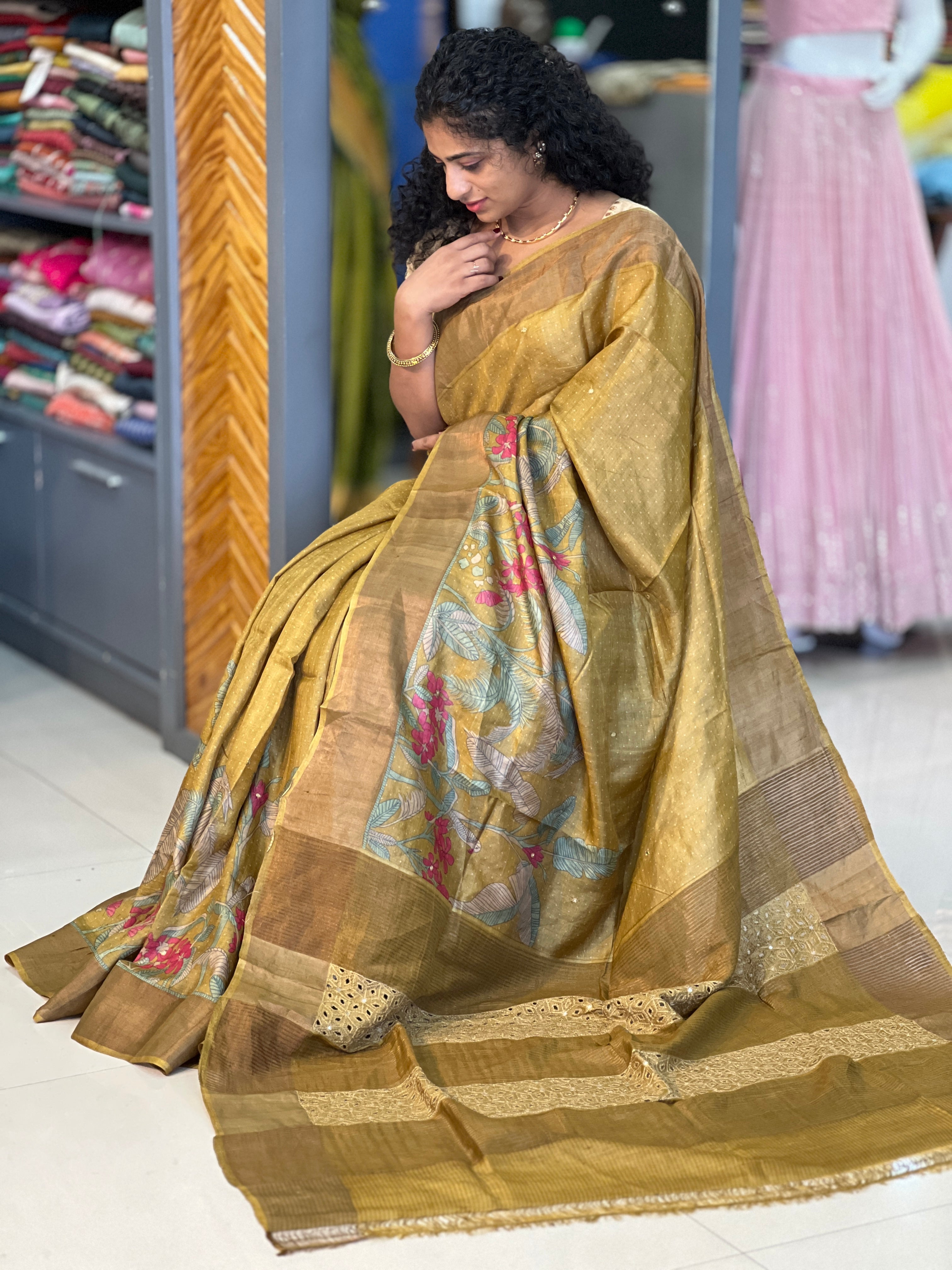 Printed Soft Tussar Saree | RGD212