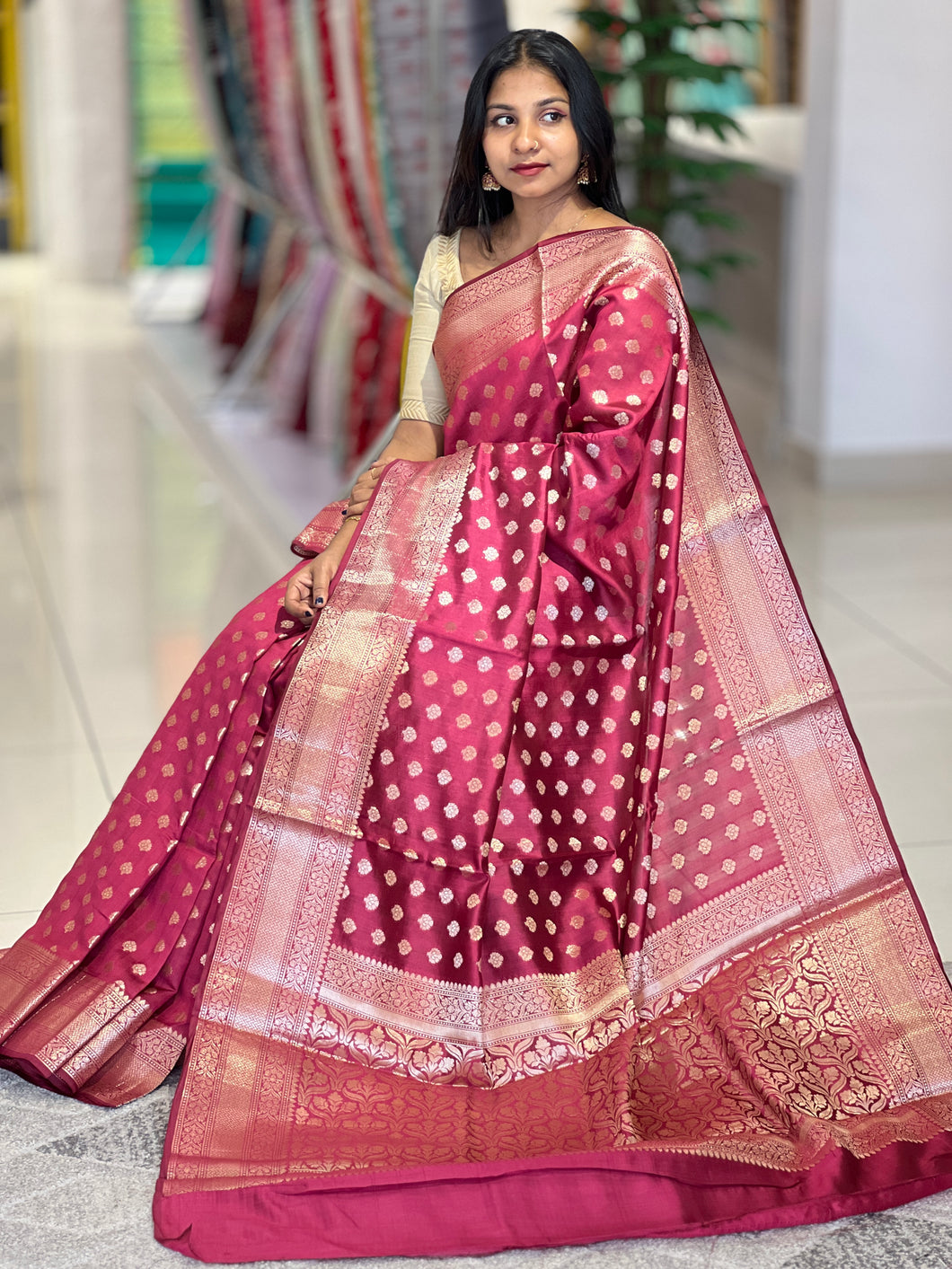 Banarasi Weaving Buta Pattern Chiniya Silk Saree | JCL516