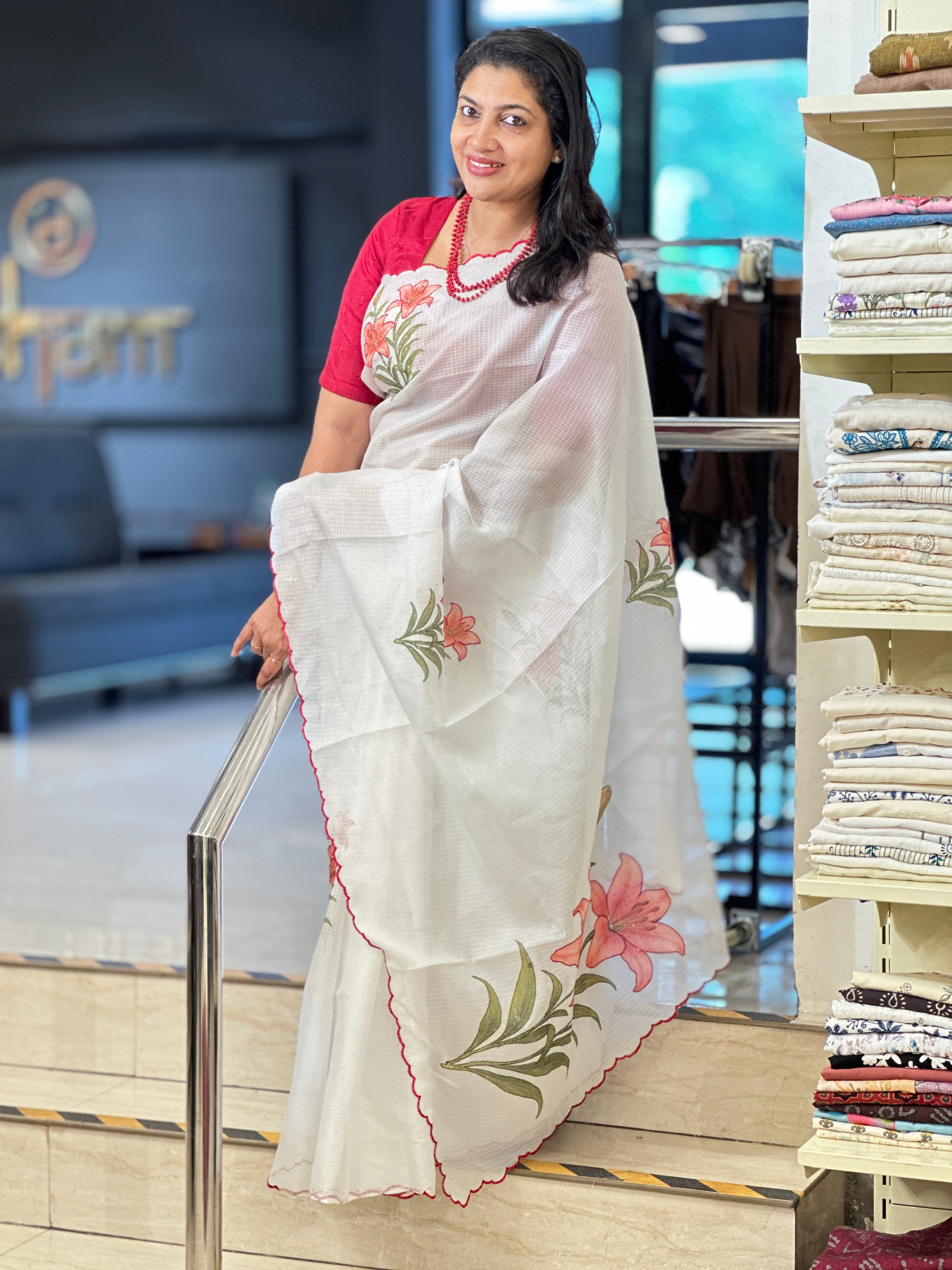 Floral Digital Printed Silky Kota Saree | HT306