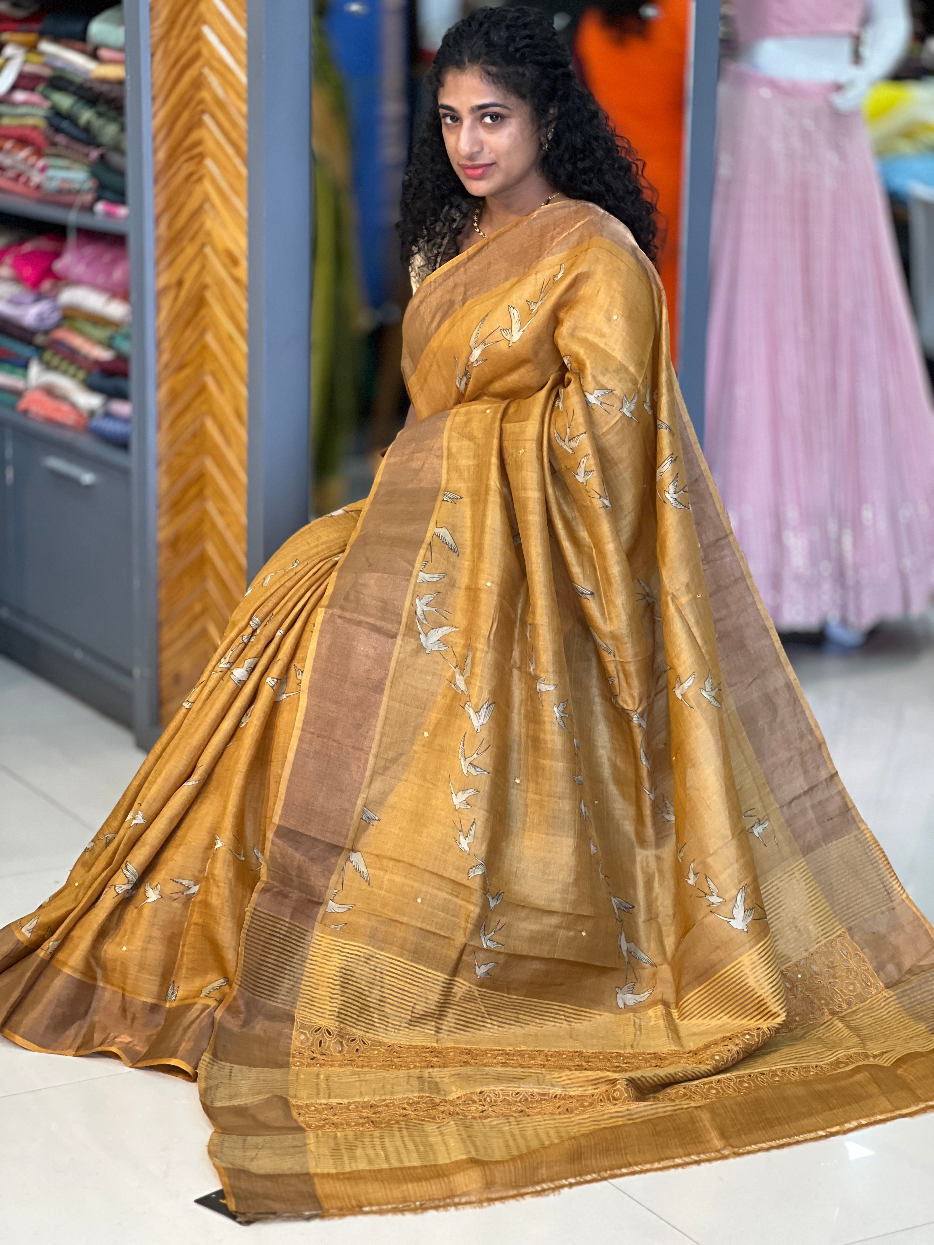 Printed Soft Tussar Saree | RGD211