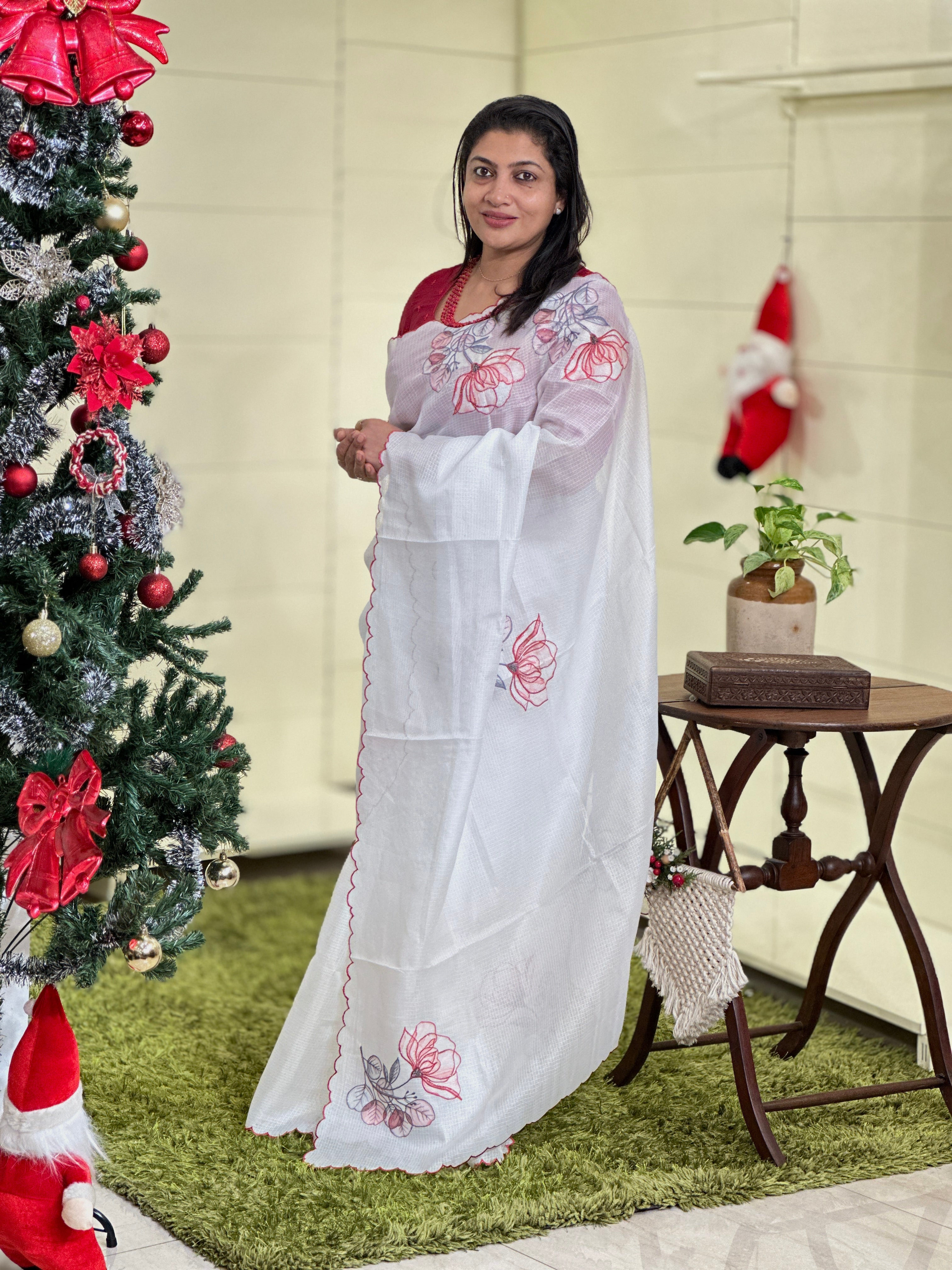 Floral Digital Printed Silky Kota Saree | HT304