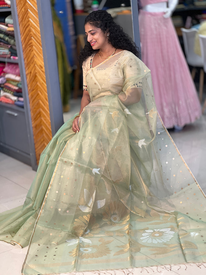 Jamdani Inspired Tissue Organza Saree | RGD208