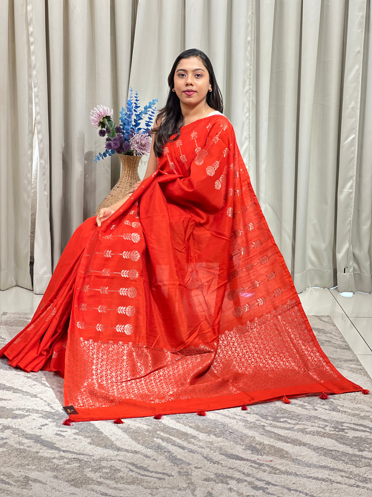 Banarasi Weaved Pattern Tussar Finish Saree  | YNG1713