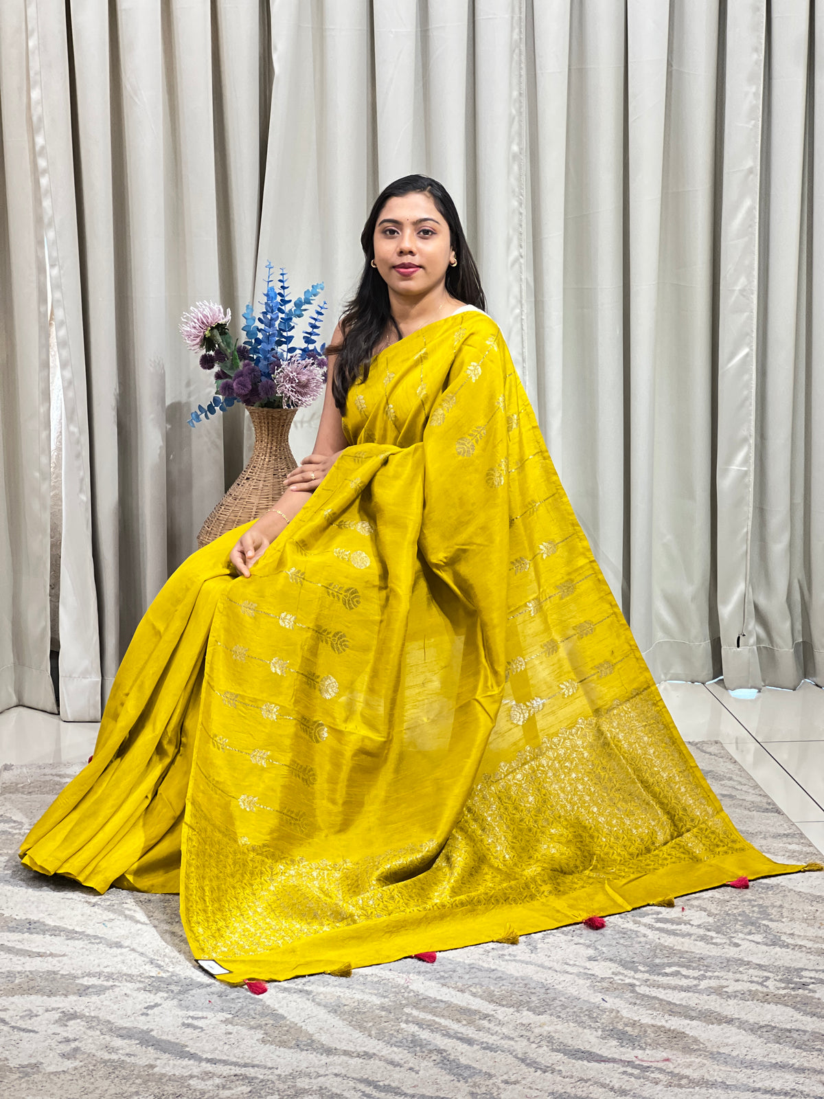 Banarasi Weaved Pattern Tussar Finish Saree  | YNG1711