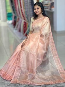 Machine Embroidered Silk Organza Saree |SBS364
