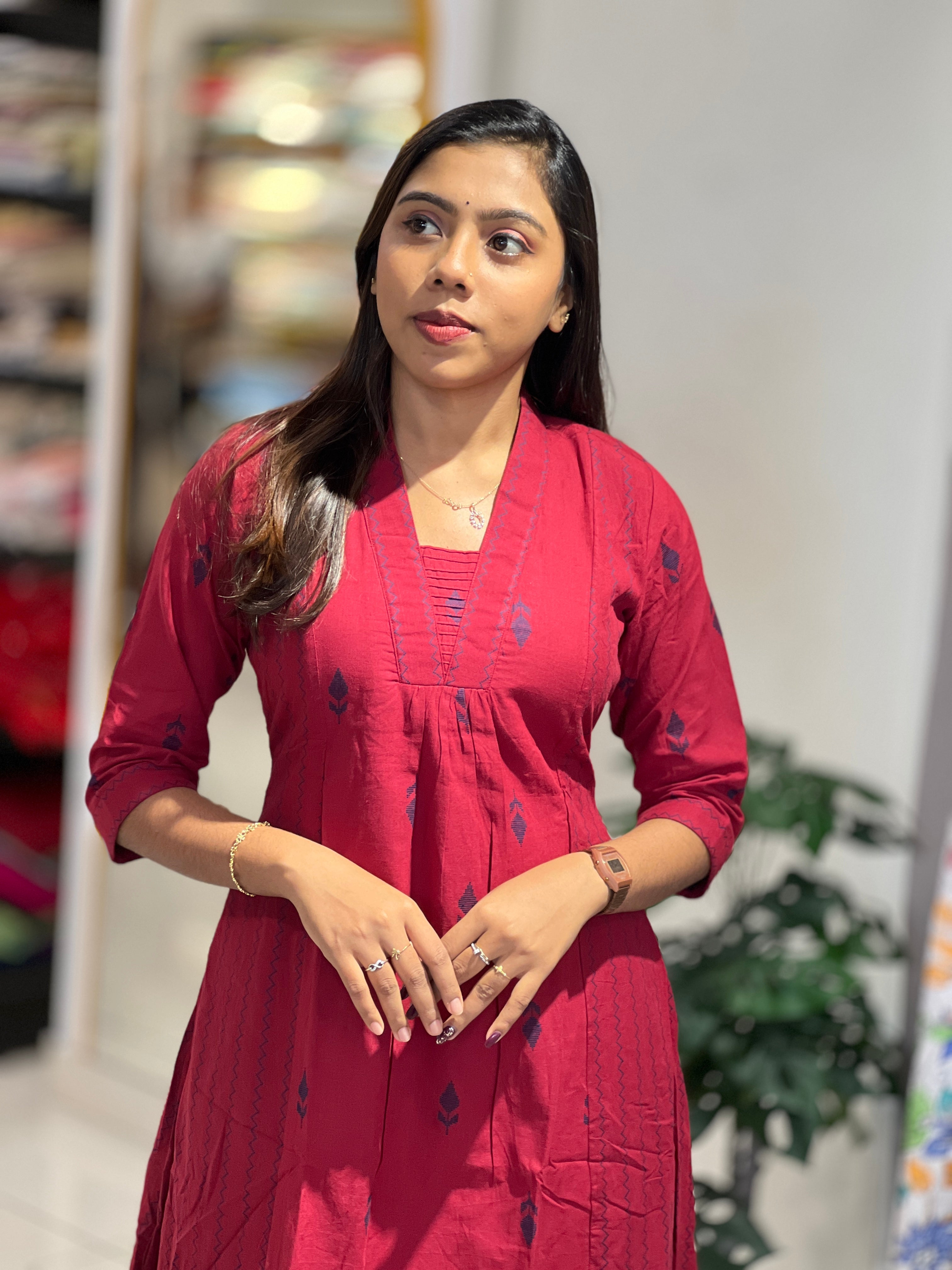 Thread Woven Cotton Kurta | SV293