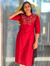 Machine Embroidery Cotton Blended Kurta | TAL114
