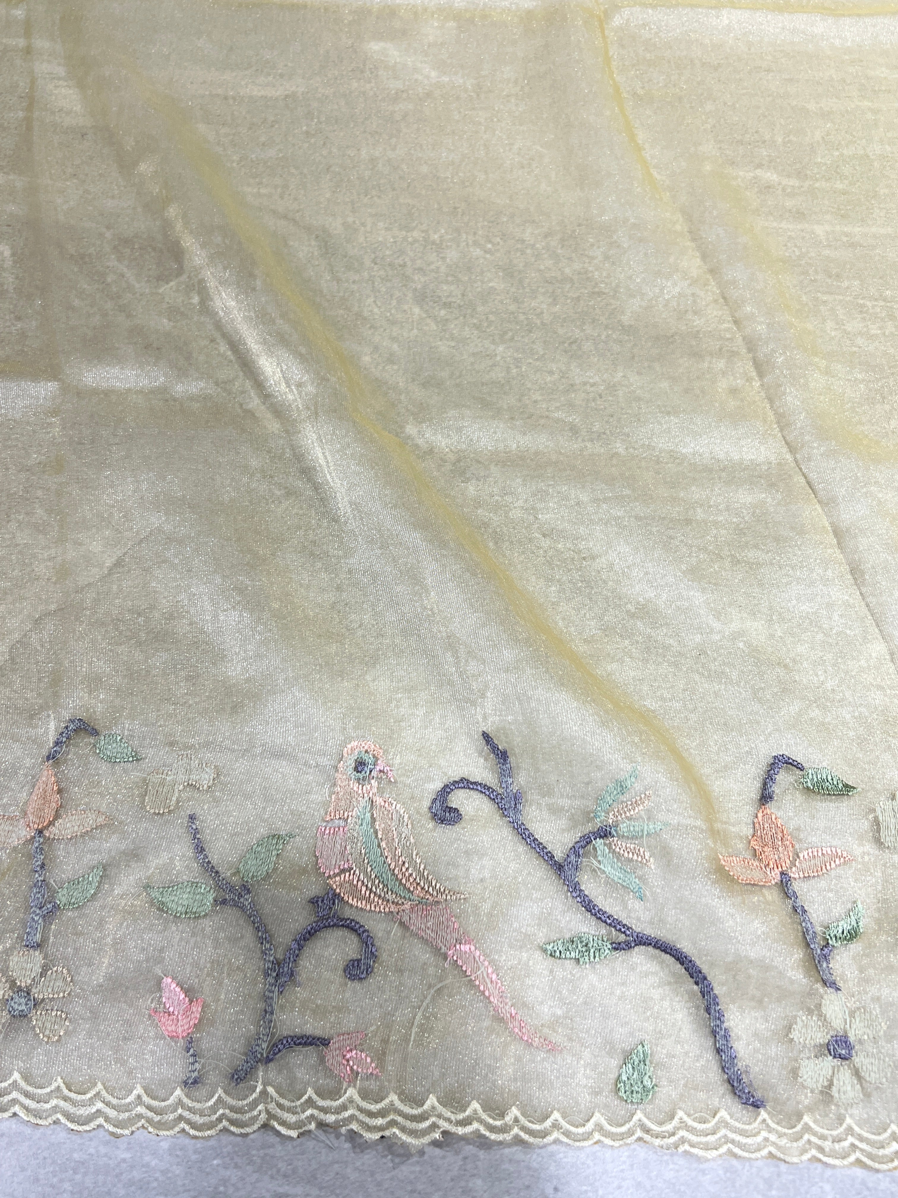 Machine Embroidery Detailed Shimmer Organza Saree | BLD1529