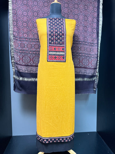 Kantha Weaving Patterned Cotton Salwar Set | DE149