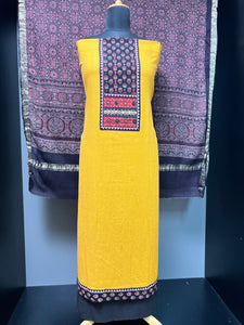 Kantha Weaving Patterned Cotton Salwar Set | DE149