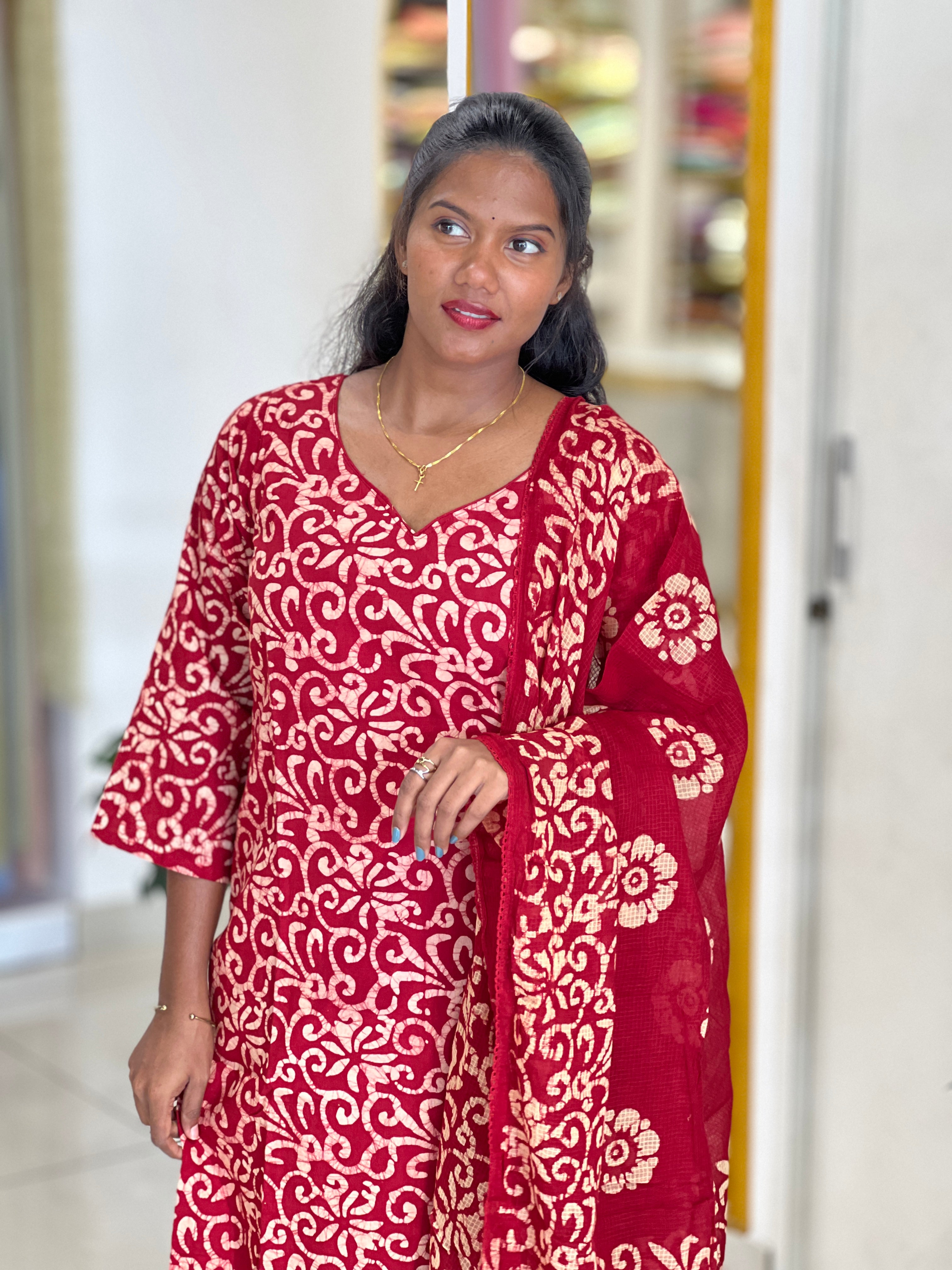 Batik Printed Cotton Kurta Set | SLM171