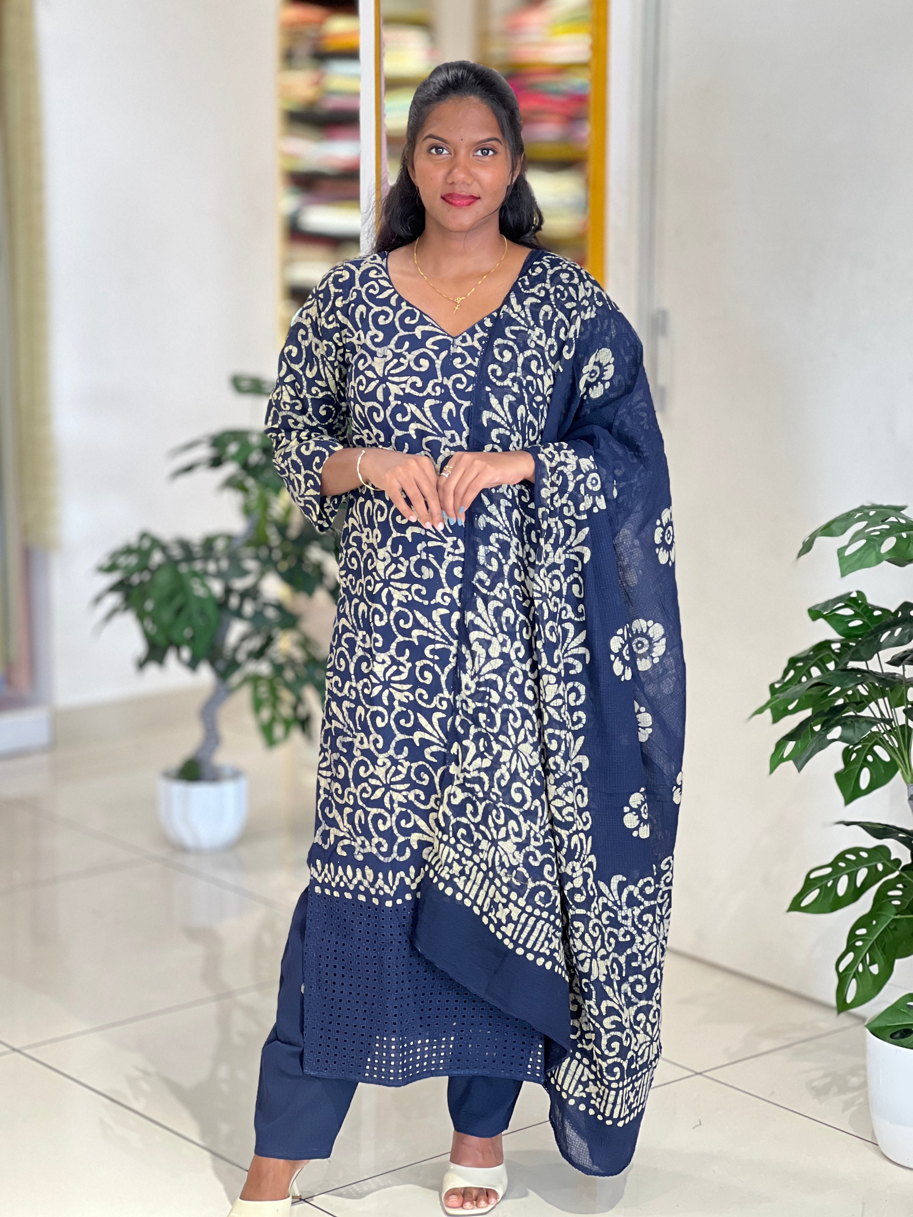 Batik Printed Cotton Kurta Set | SLM173