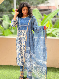 Block Printed Cotton Kurta Set  | VFC247