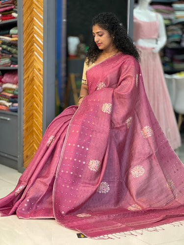 Aari Embroidery With Sequence Weaving Matka Tussar Saree | RGD209