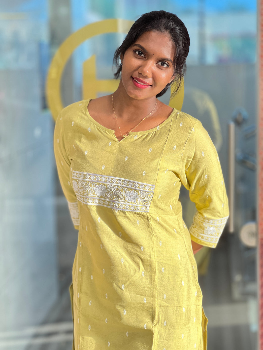 Machine Embroidery Muslin Finished Kurta | TAL121