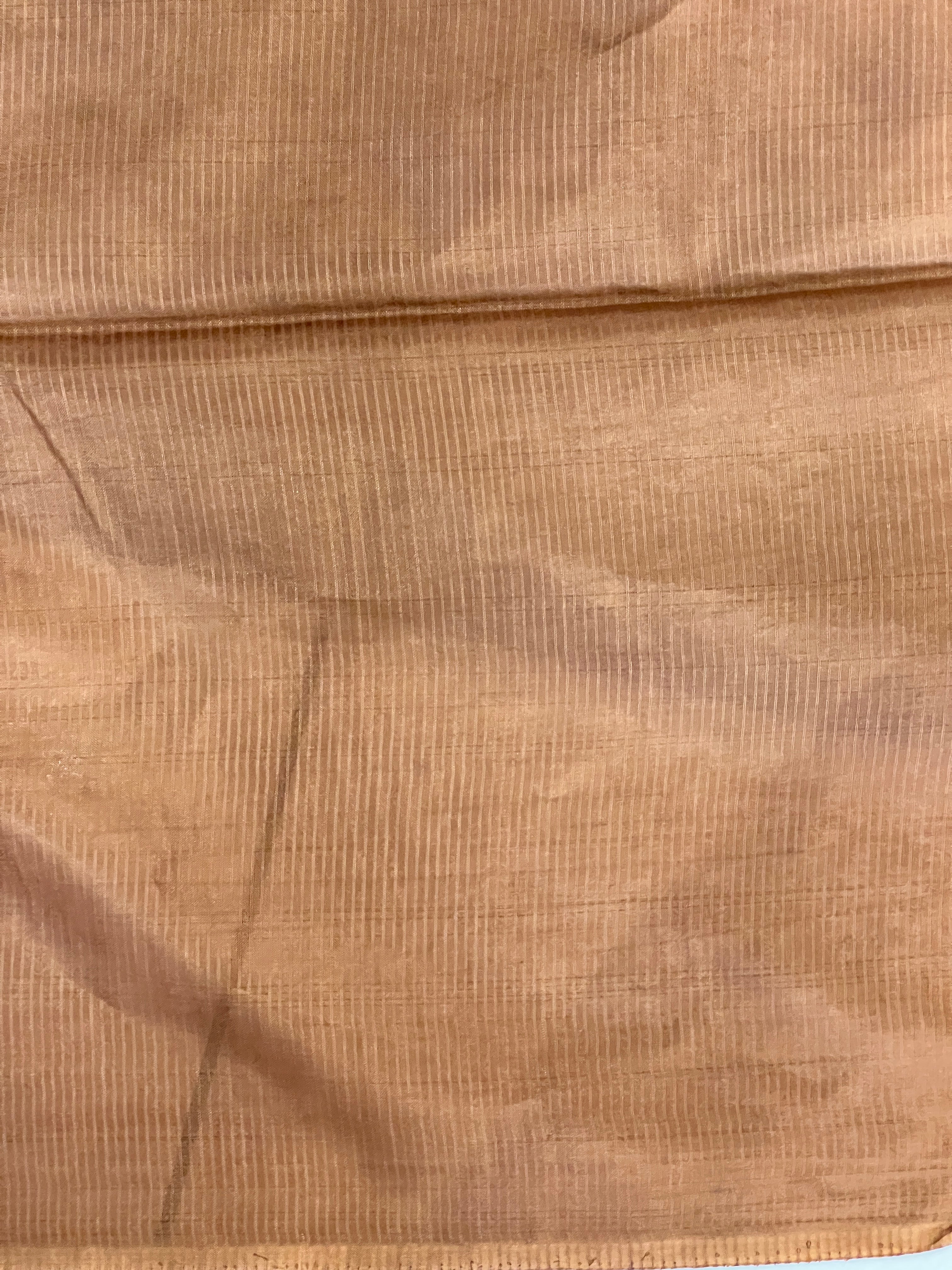 Thread Weaving Stripes Patterned Semi Tussar Saree | PNS125