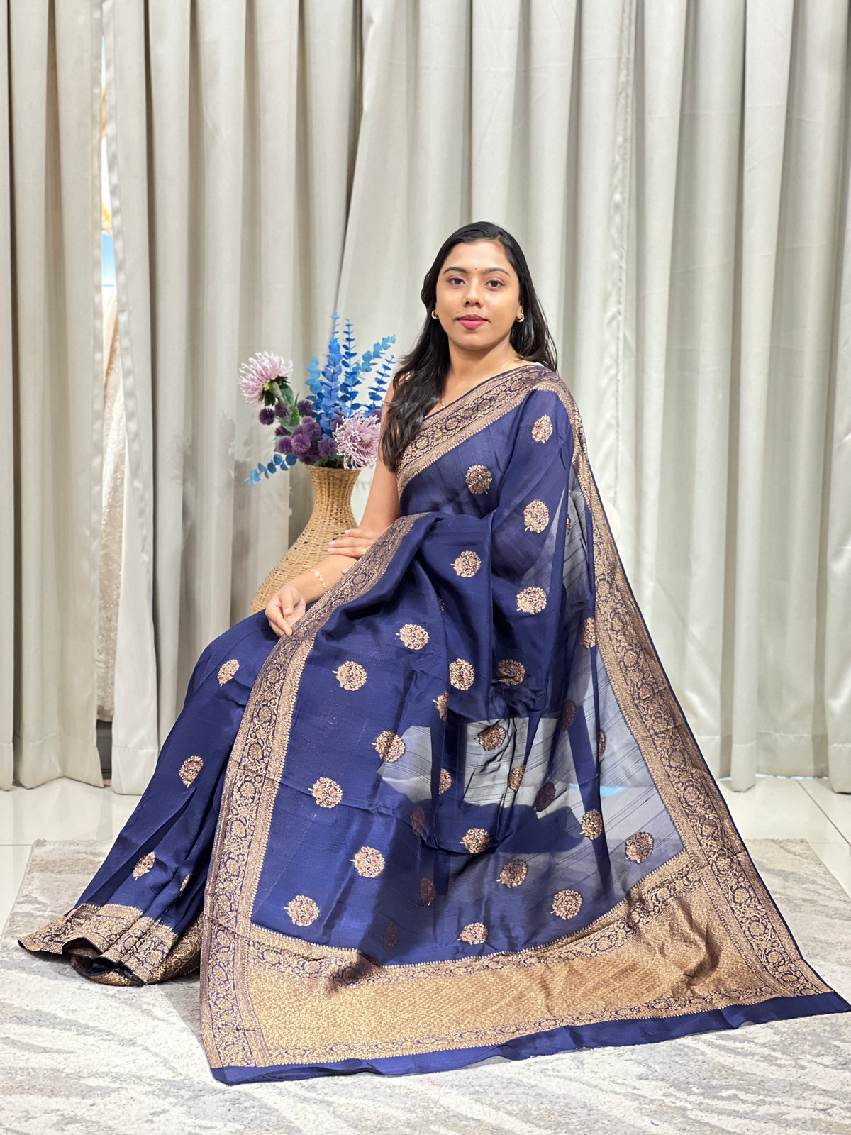 Meenakari Buta Raw Silk Finish Banarasi Saree | YNG1767