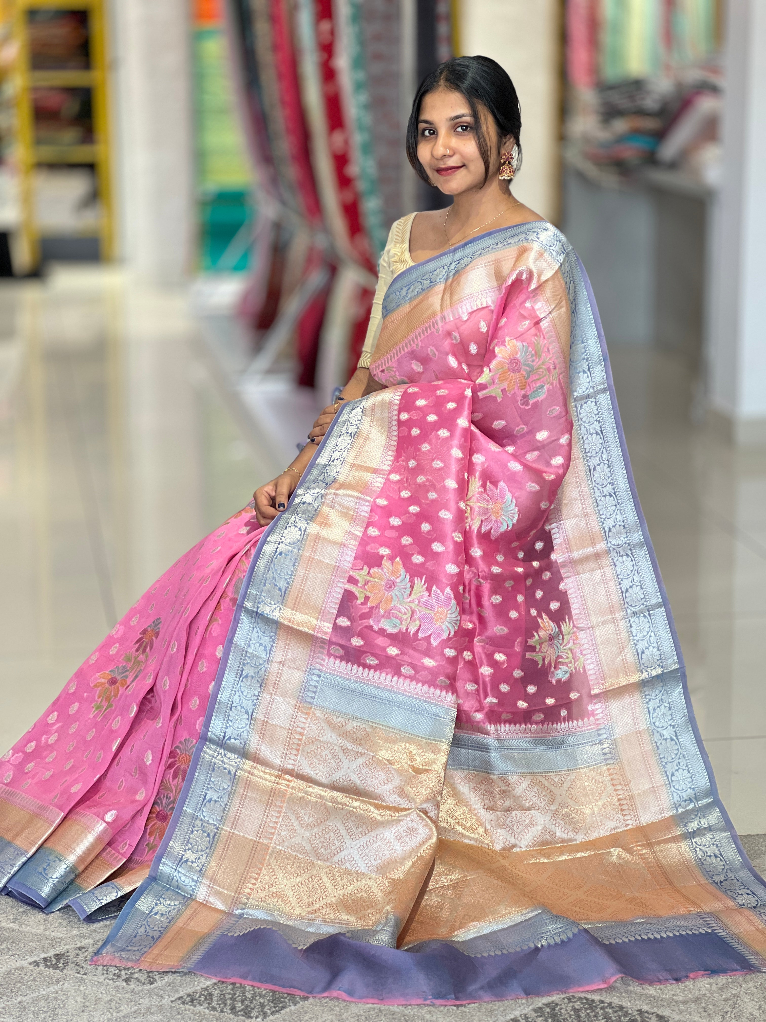 Banarasi Weaved Organza Saree | JCL650