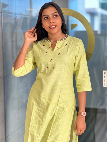 Machine Embroidery Cotton Kurta | TAL111