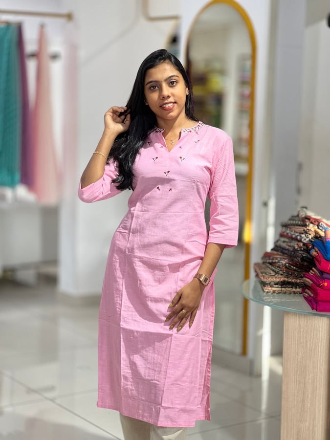 Machine Embroidery Cotton Kurta | TAL112