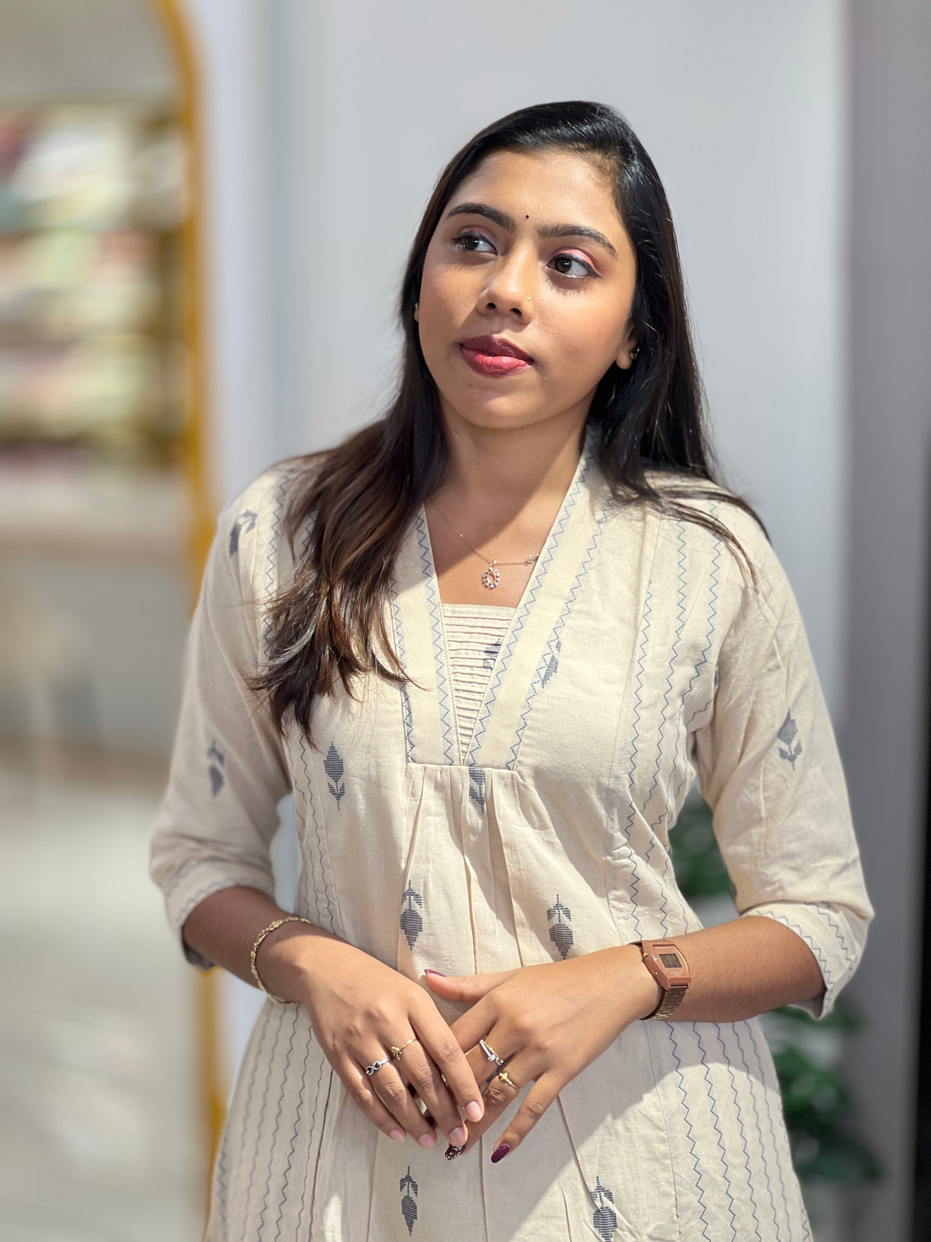 Thread Woven Cotton Kurta | SV294