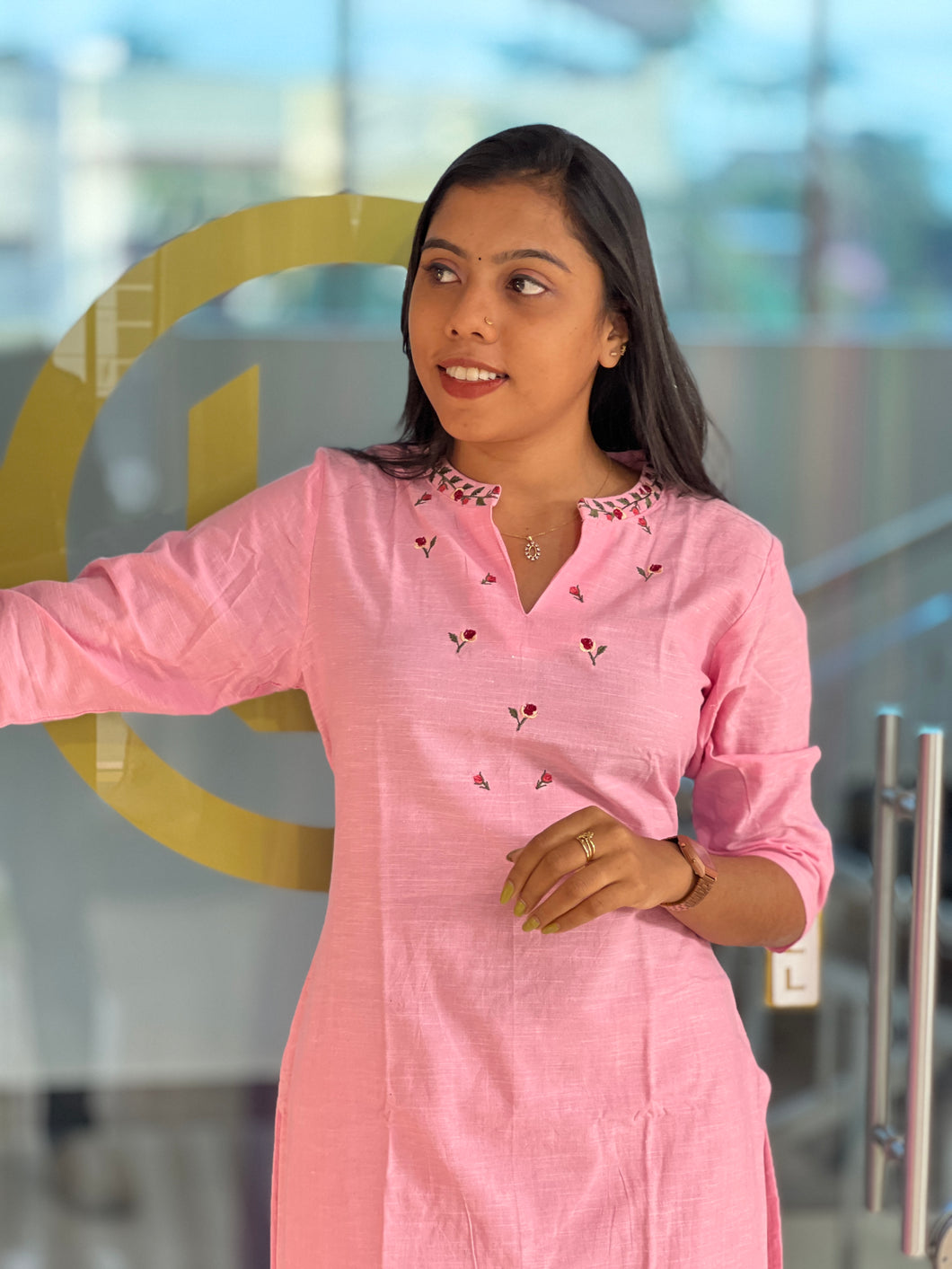 Machine Embroidery Cotton Kurta | TAL112