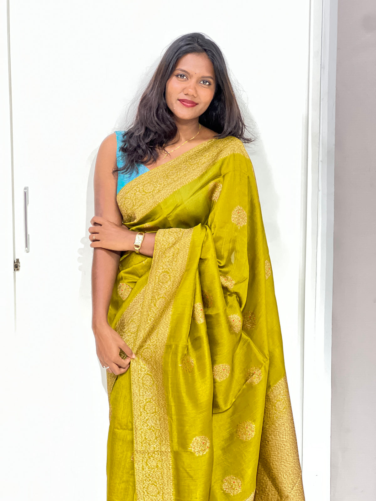 Meenakari Buta Pattern Semi Tussar Saree  | YNG1764