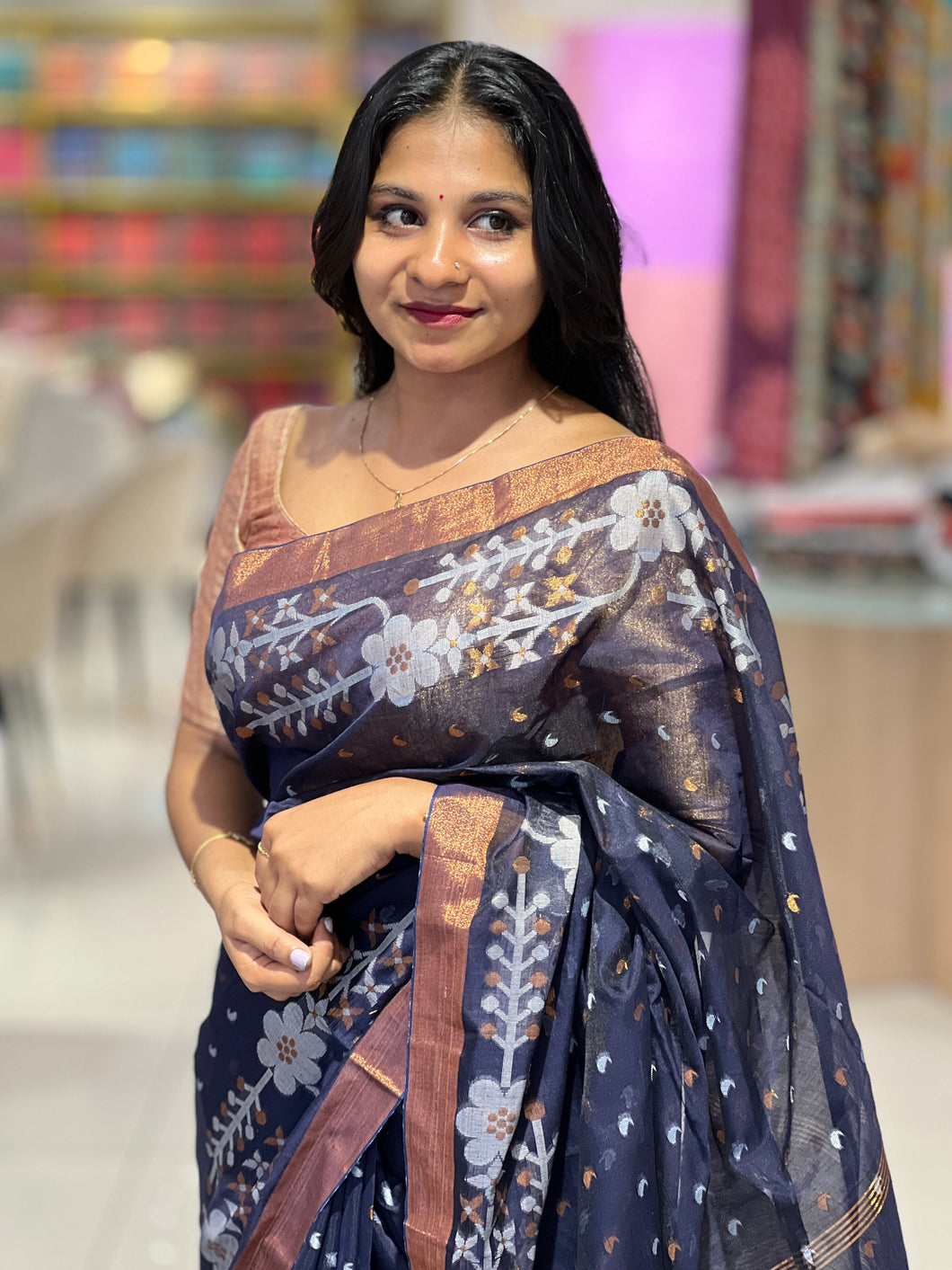 Traditional Jamdani Weaving Cotton Saree | RP742