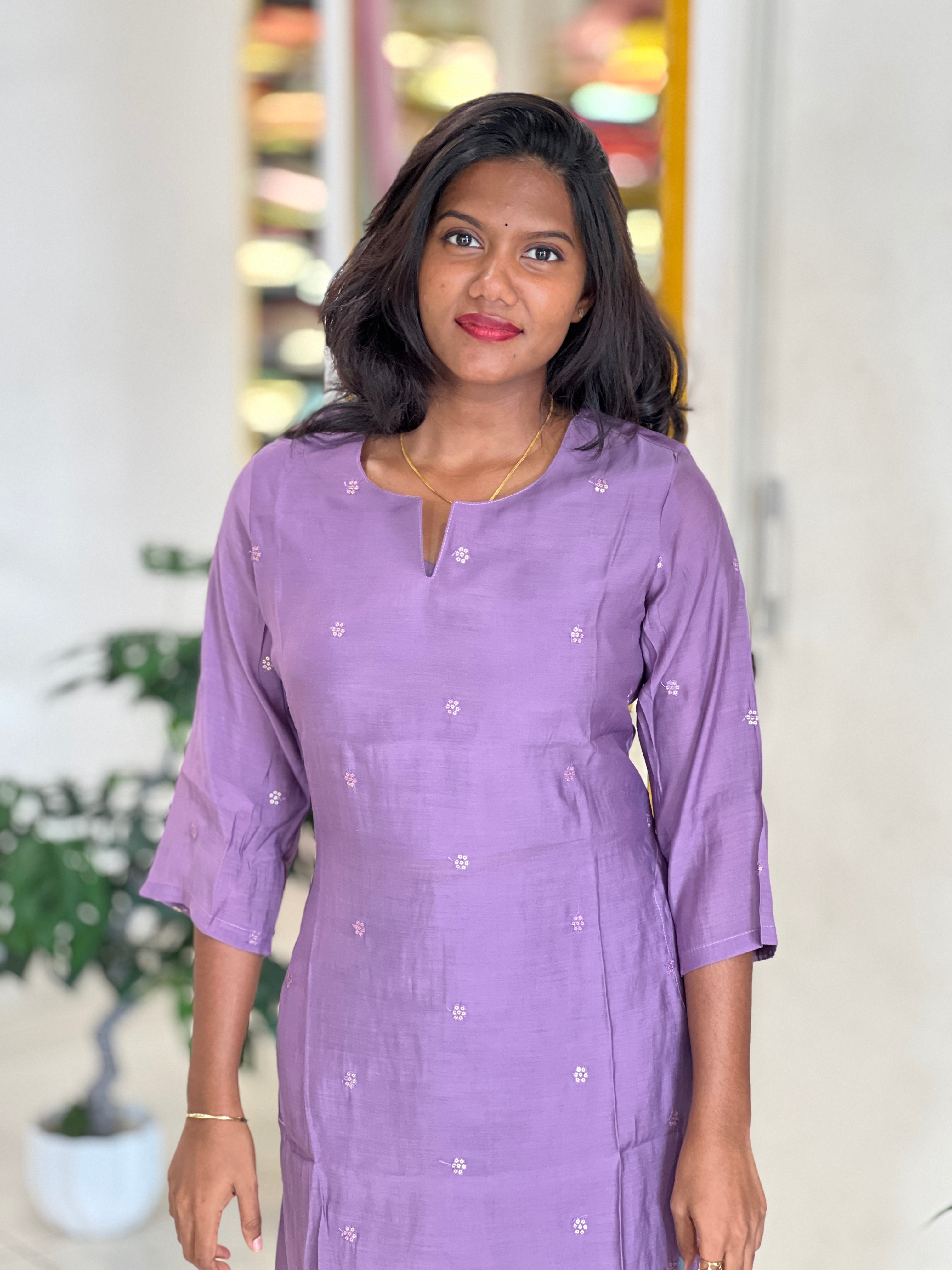 Sequins Embroidery Mul Chanderi Kurta Set |ARF109