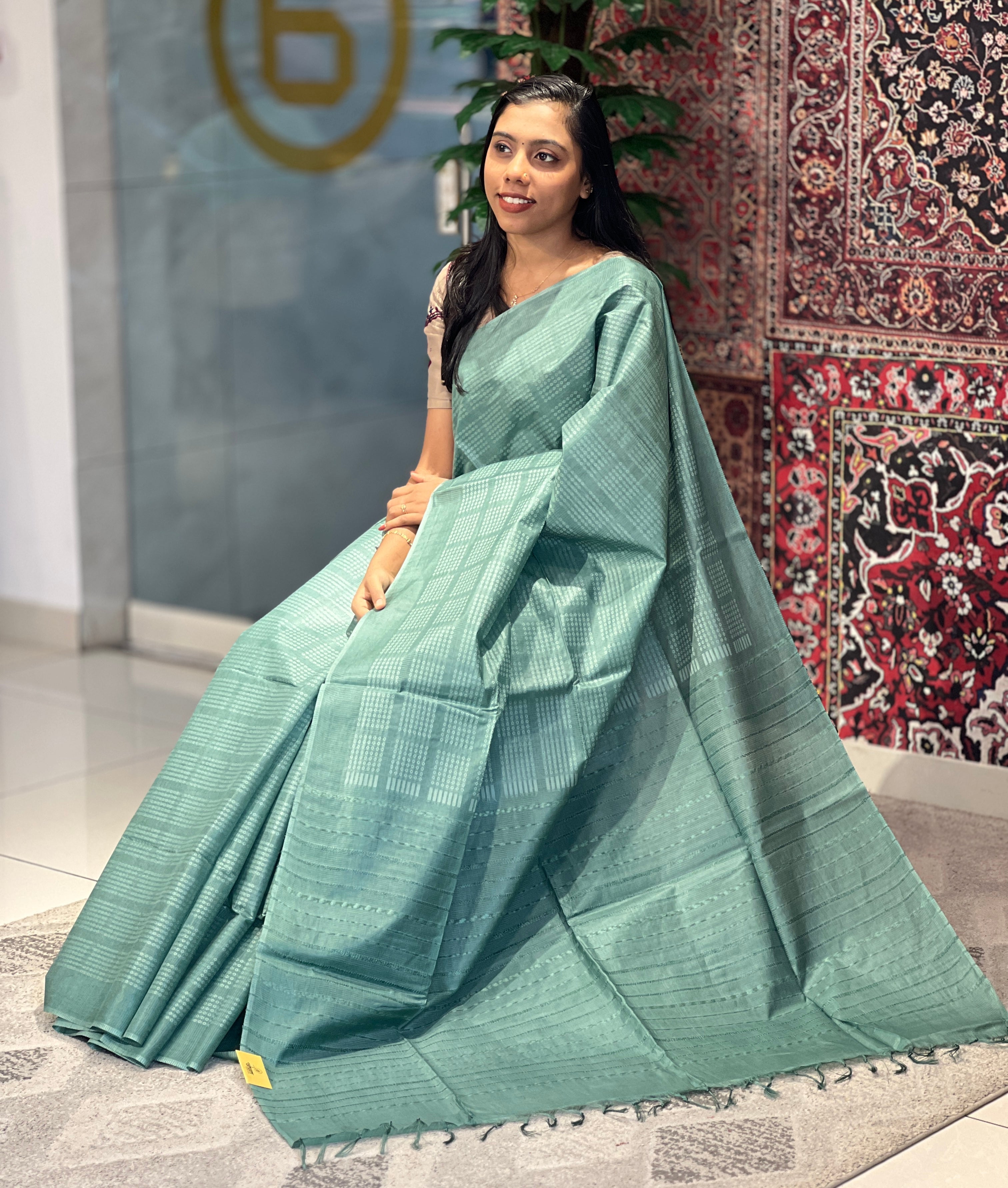 Thread Weaving Tussar Finish Saree | PNS136