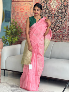 Kesiya Weaving Bhagalpuri Linen Saree | DLS235