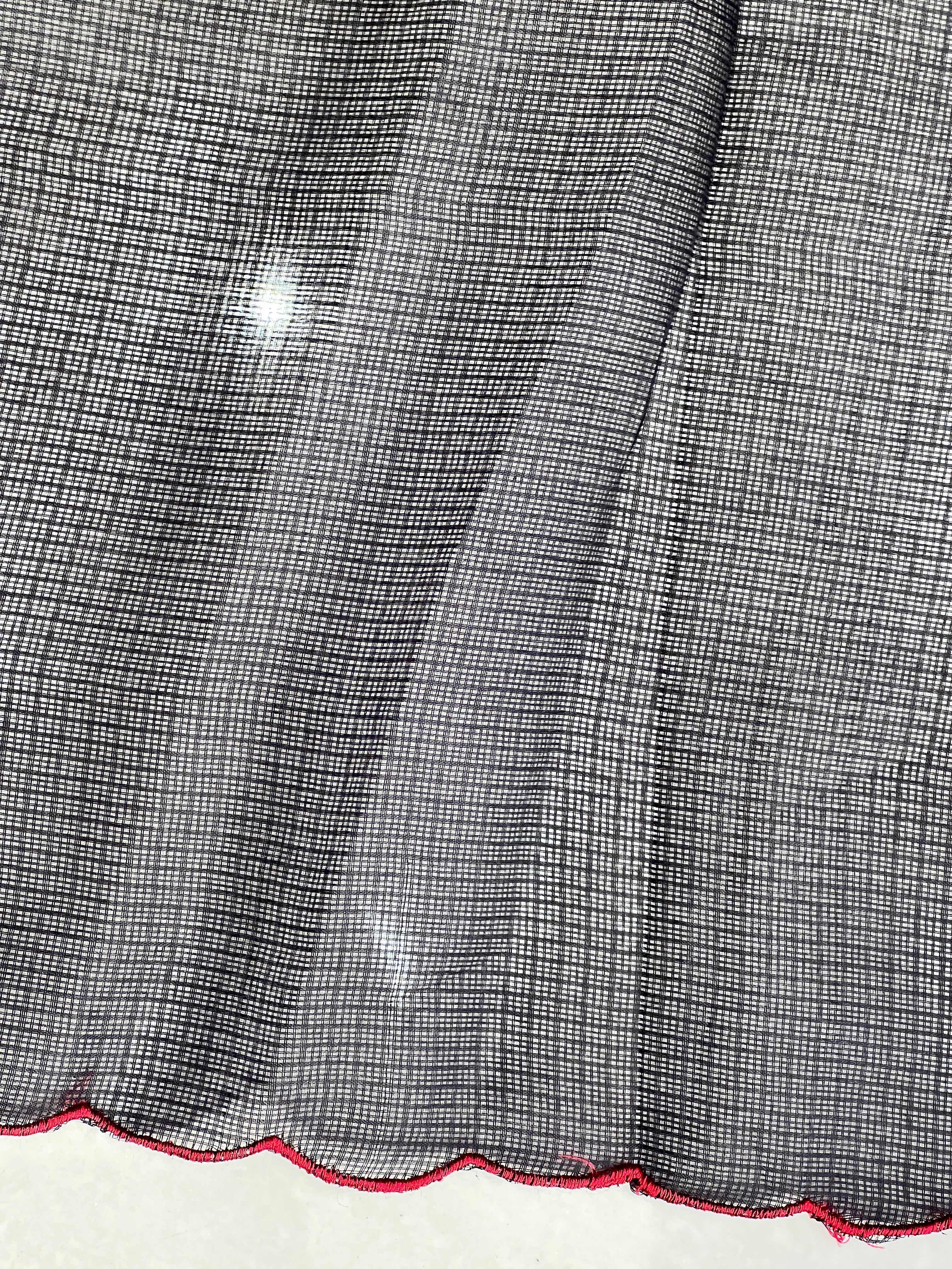 Floral Machine Embroidery Detailed Silky Kota Saree | HT346